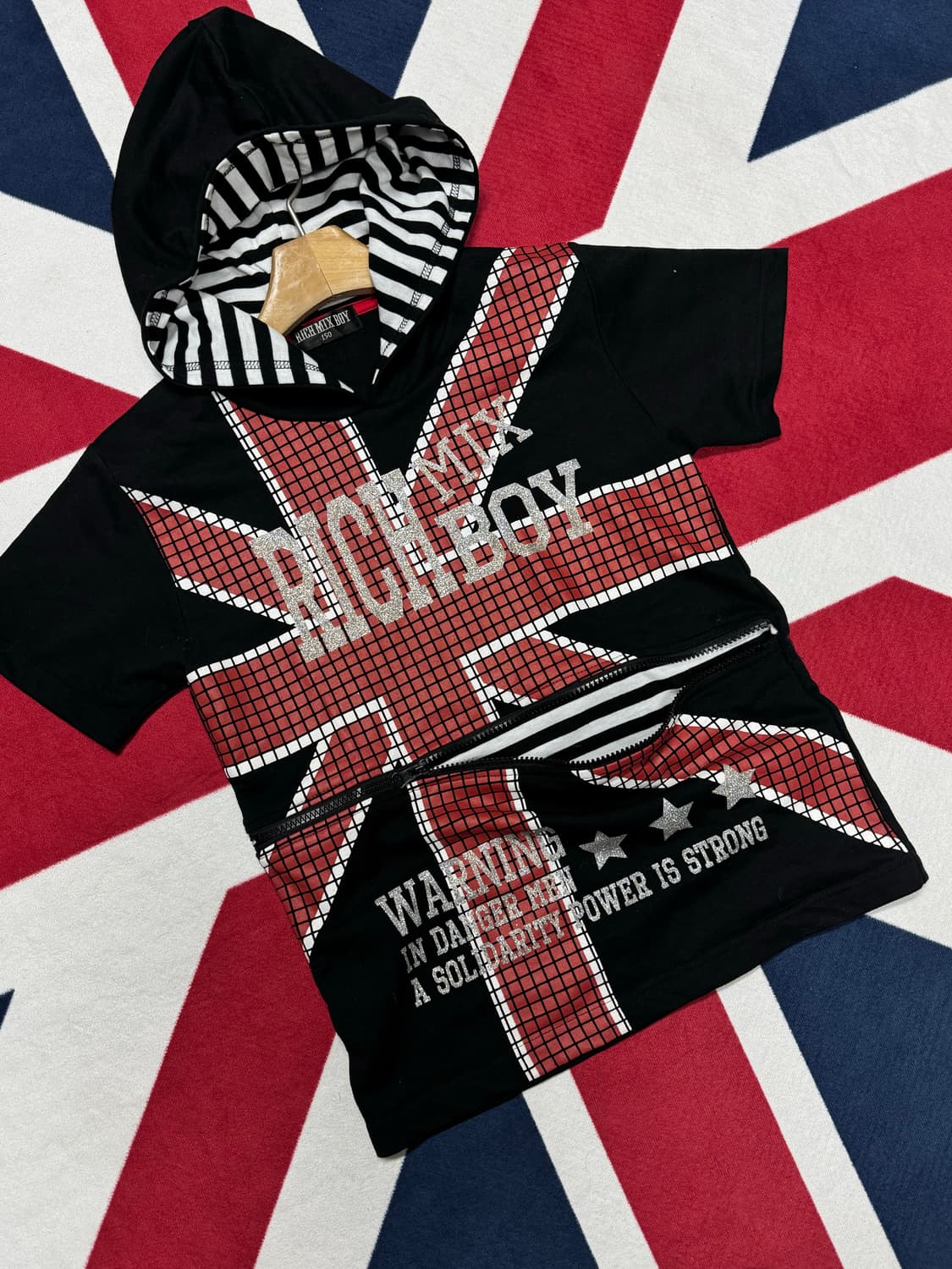 펑크 유니언잭 후드반팔 상품이미지2