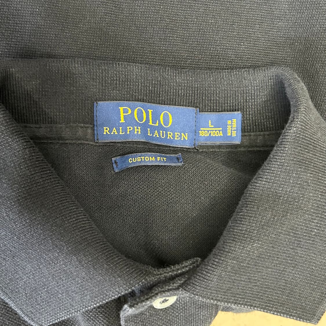 L 폴로랄프로렌 커스텀핏 블랙 카라 반팔티 상품이미지4