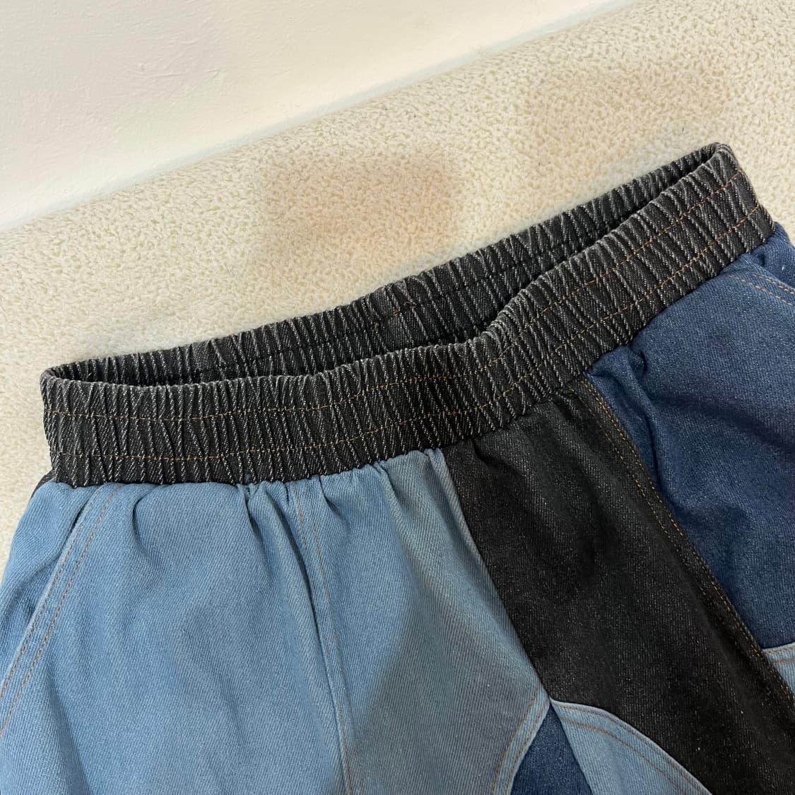 42 재팬 빈티지 패치워크 데님 버뮤다 팬츠 상품이미지3