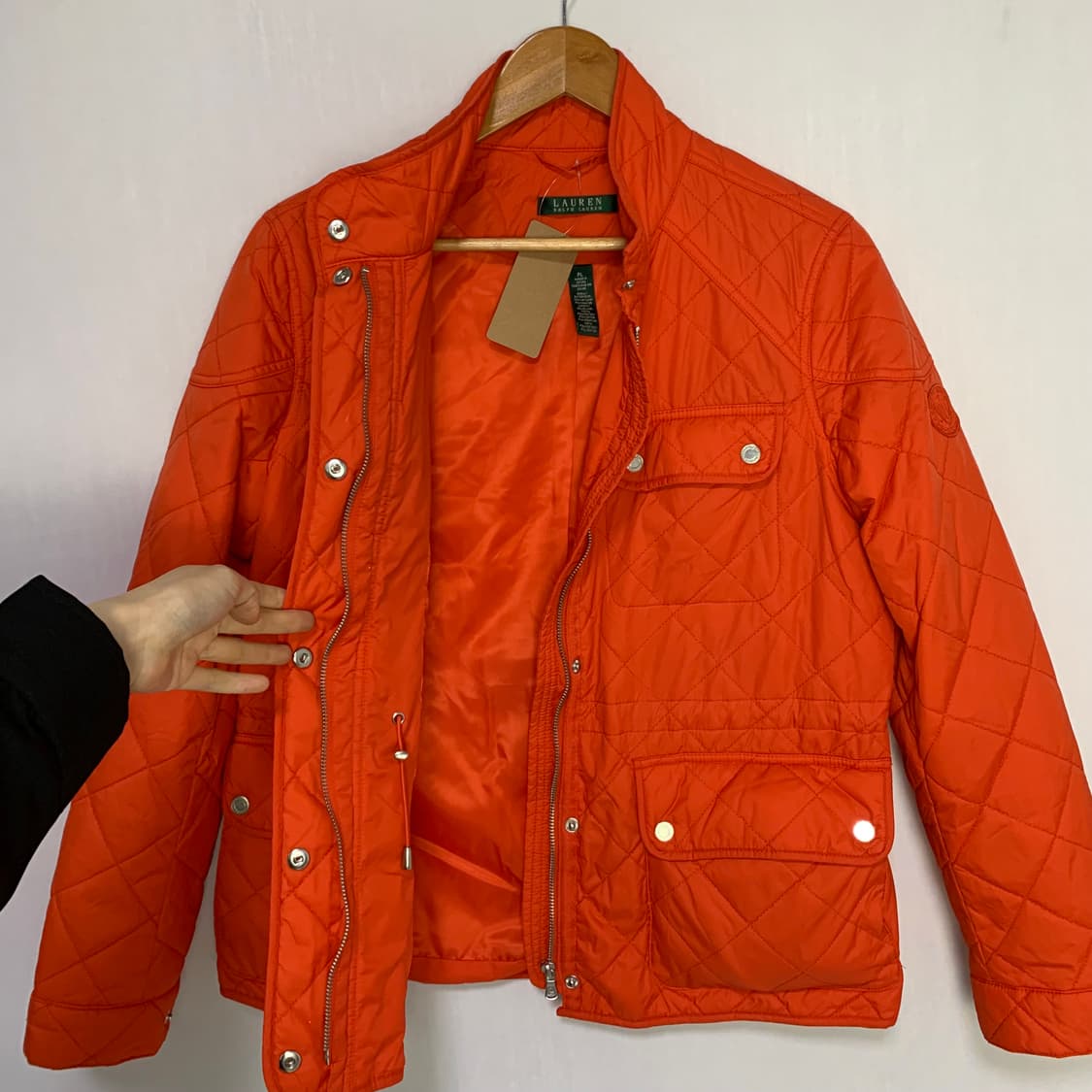 로렌 랄프로렌 폴로 여성 오렌지 퀼팅 자켓 빈티지 상품이미지6