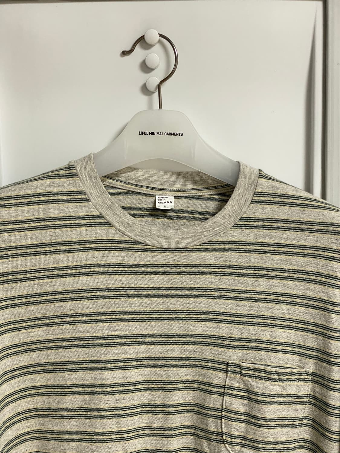 [L] ends and means 포켓스트라이프 롱 슬리브 상품이미지1