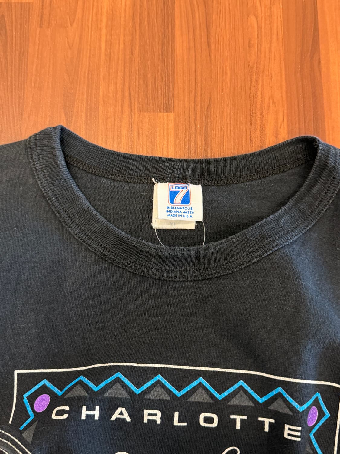 90s Logo 7 NBA 샬럿 호네츠 페이딩 반팔 티셔츠 (USA) 상품이미지9