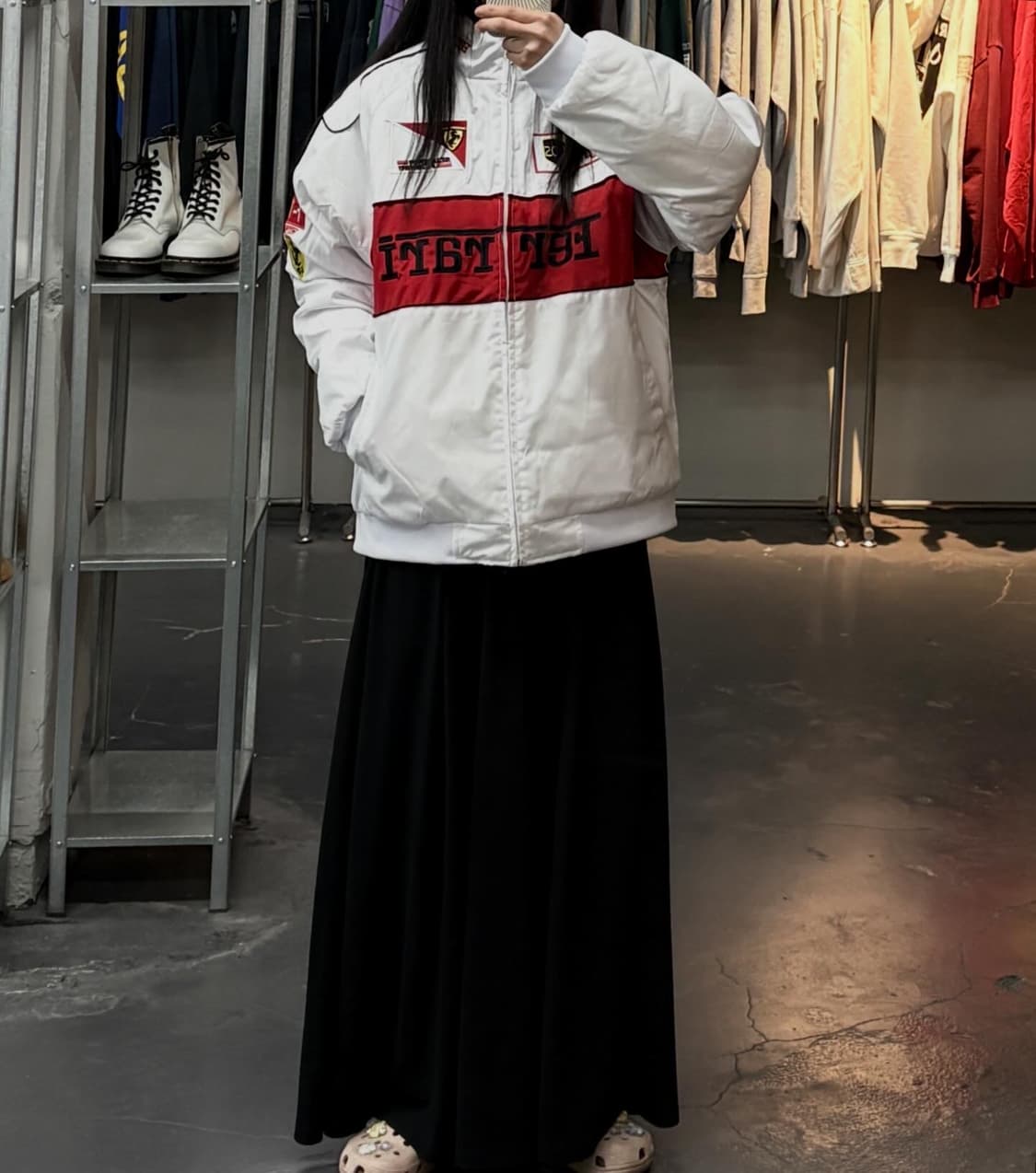 페라리 F1 빈티지 화이트레드 레이싱자켓 A3794 상품이미지1