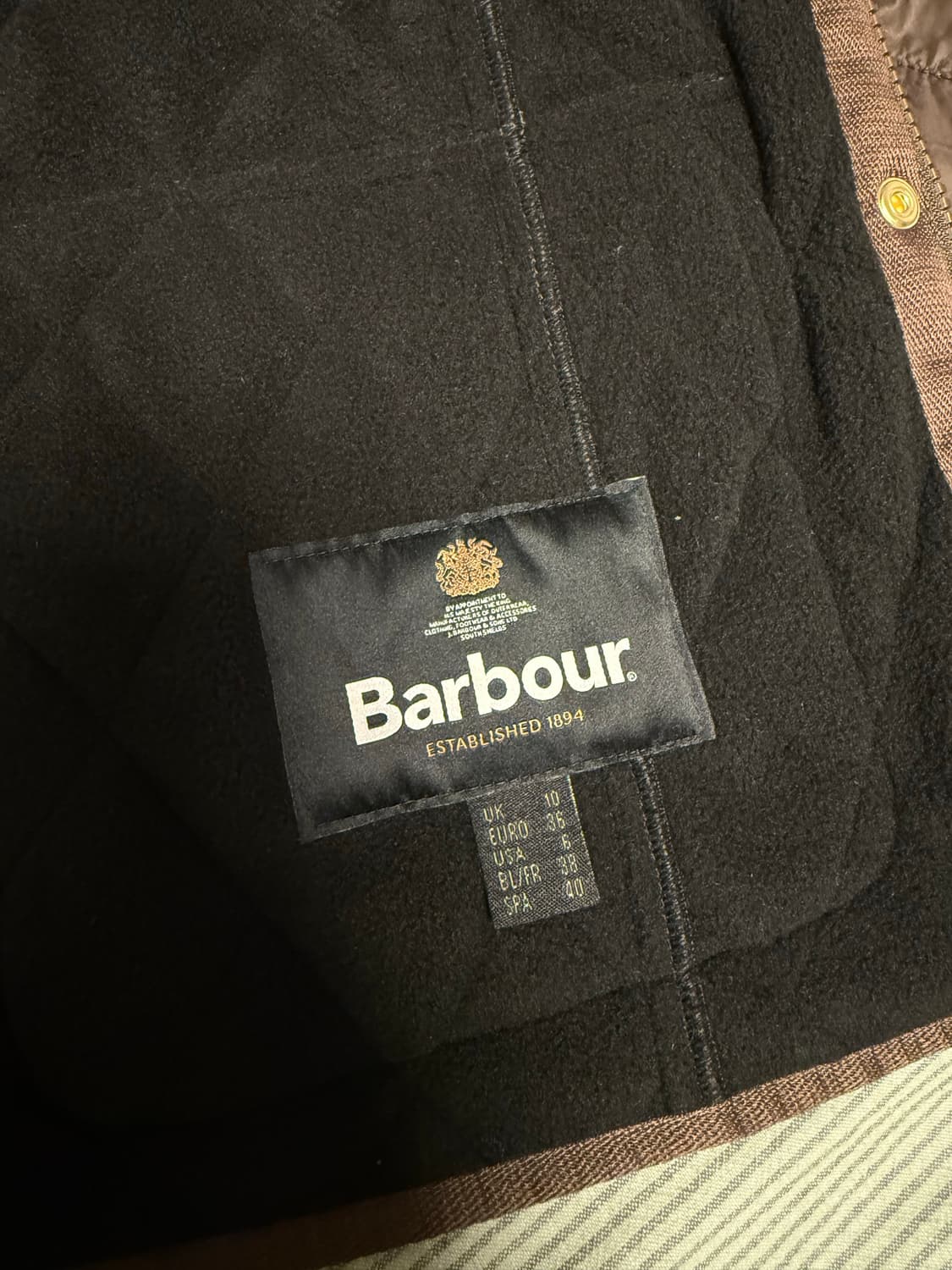 바버 인터네셔눌 폴라퀼팅 자켓 브라운 상품이미지5