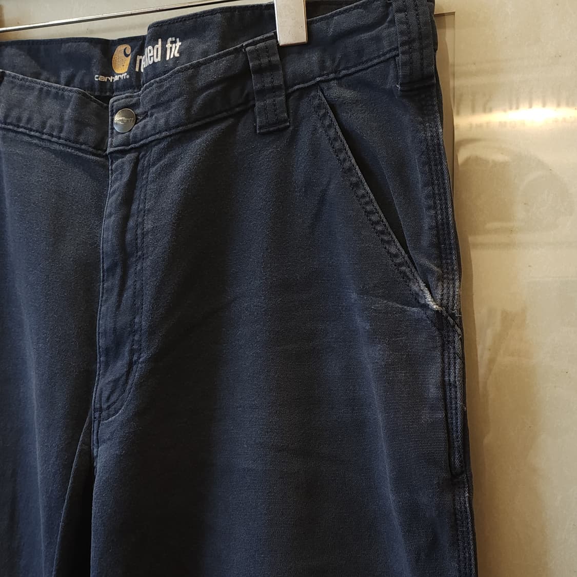 칼하트 싱글니 워크팬츠 릴렉스드 핏 미드나이트 블루 36x36 상품이미지5