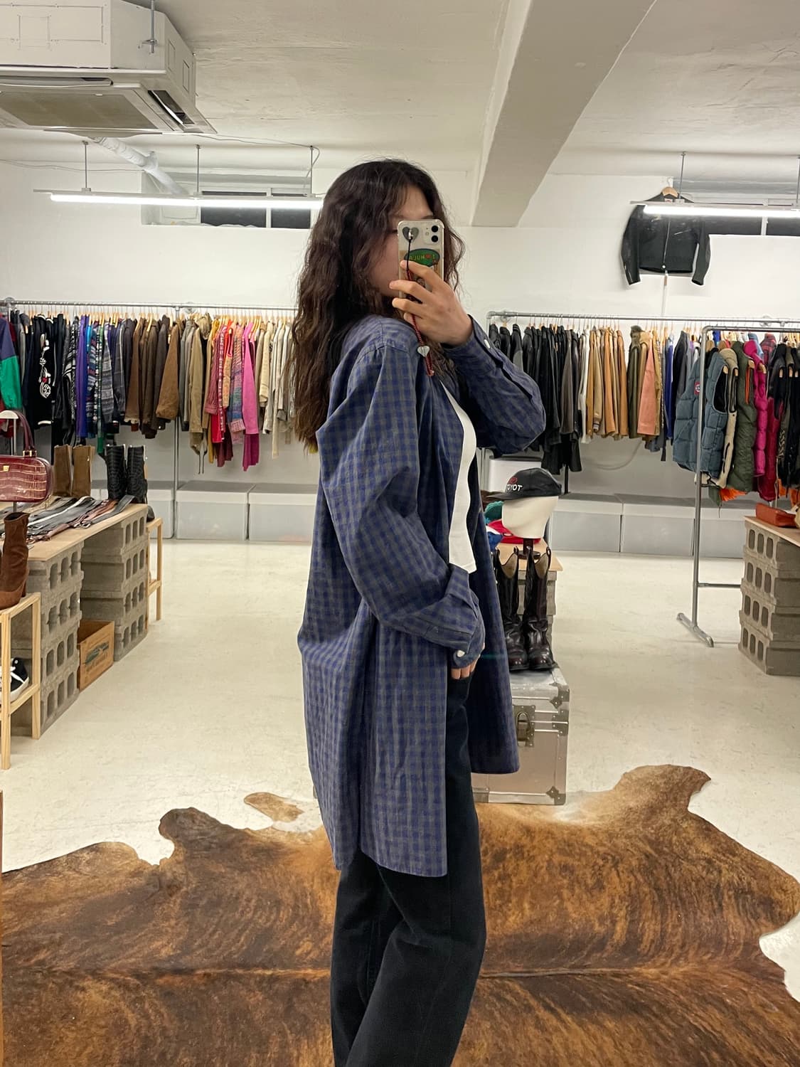 NEEDLES check collarless shirts 니들즈 카라리스 상품이미지2