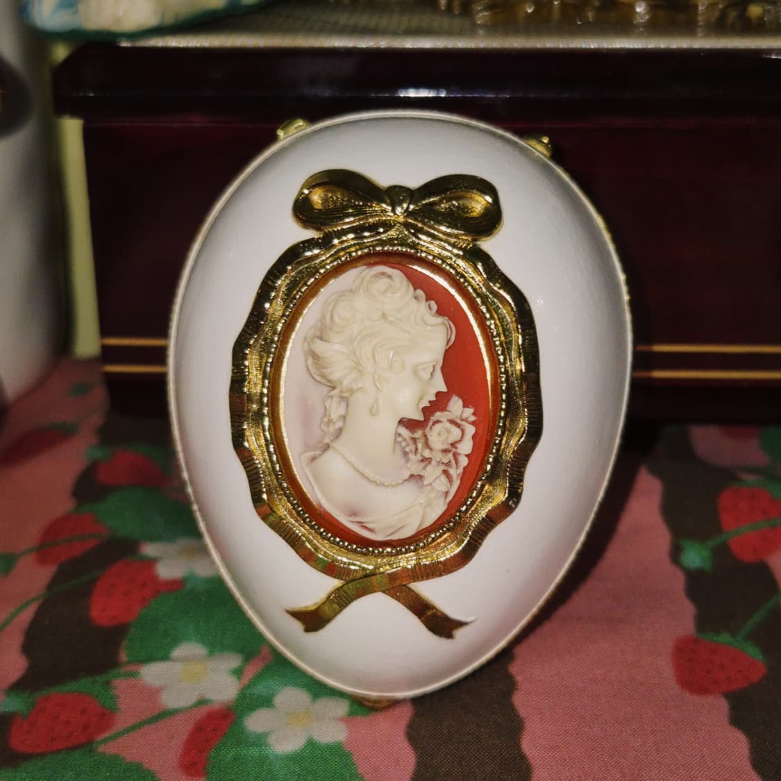 80s 프린스 엔틱 카메오 에그 오르골 보석함 상품이미지5