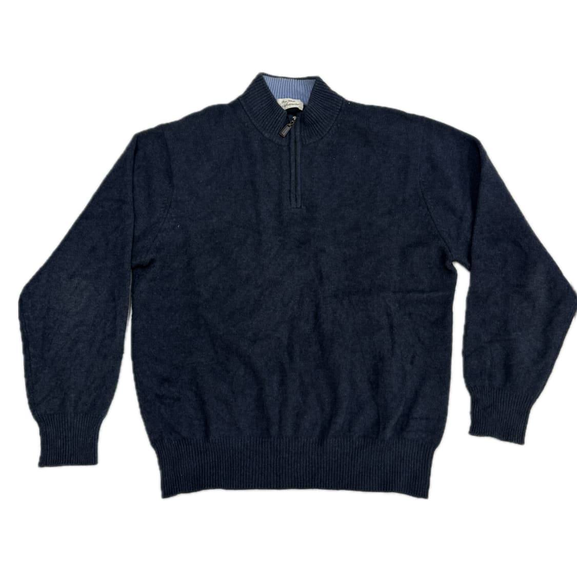 캐시미어100% Pure White Cashmere 네이비 반집업 니트 상품이미지2