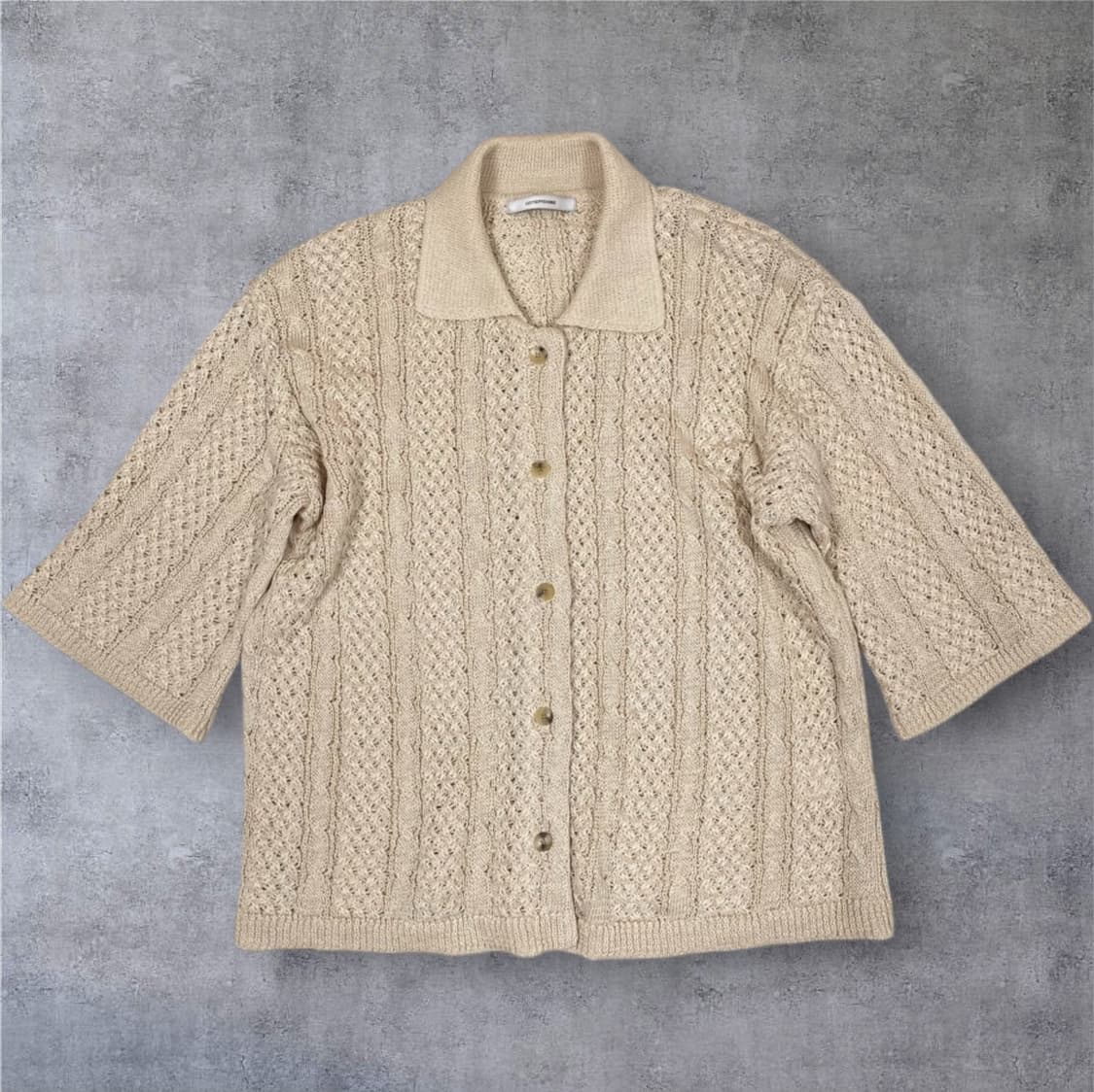 르17셉템버 크림 린넨 블렌드 하프 슬리브 니트 가디건 38 상품이미지1