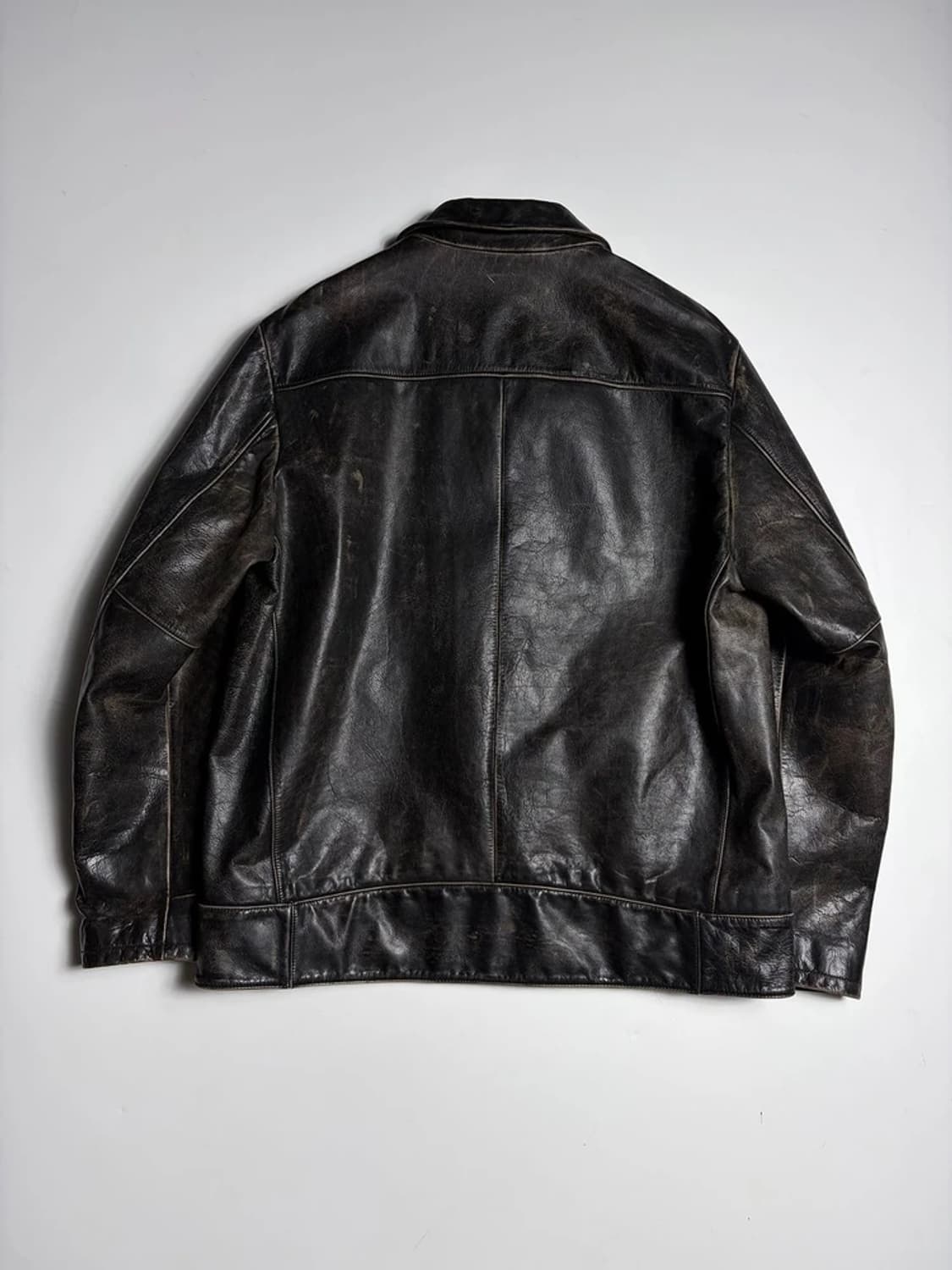 갭 OLD GAP 00's 에이징 소가죽 라이더 자켓 R1329 상품이미지6