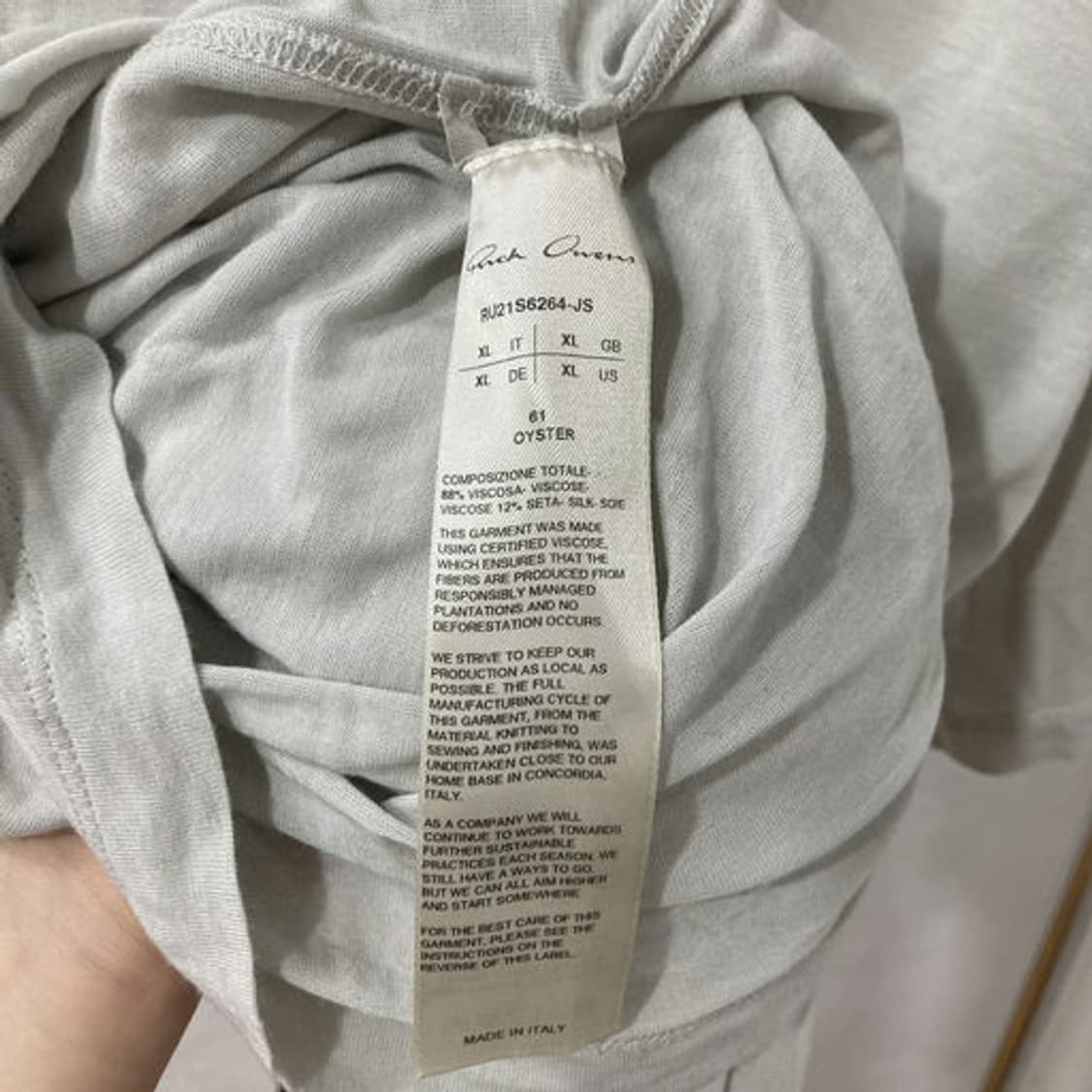 XL / 릭오웬스 티셔츠 상품이미지5