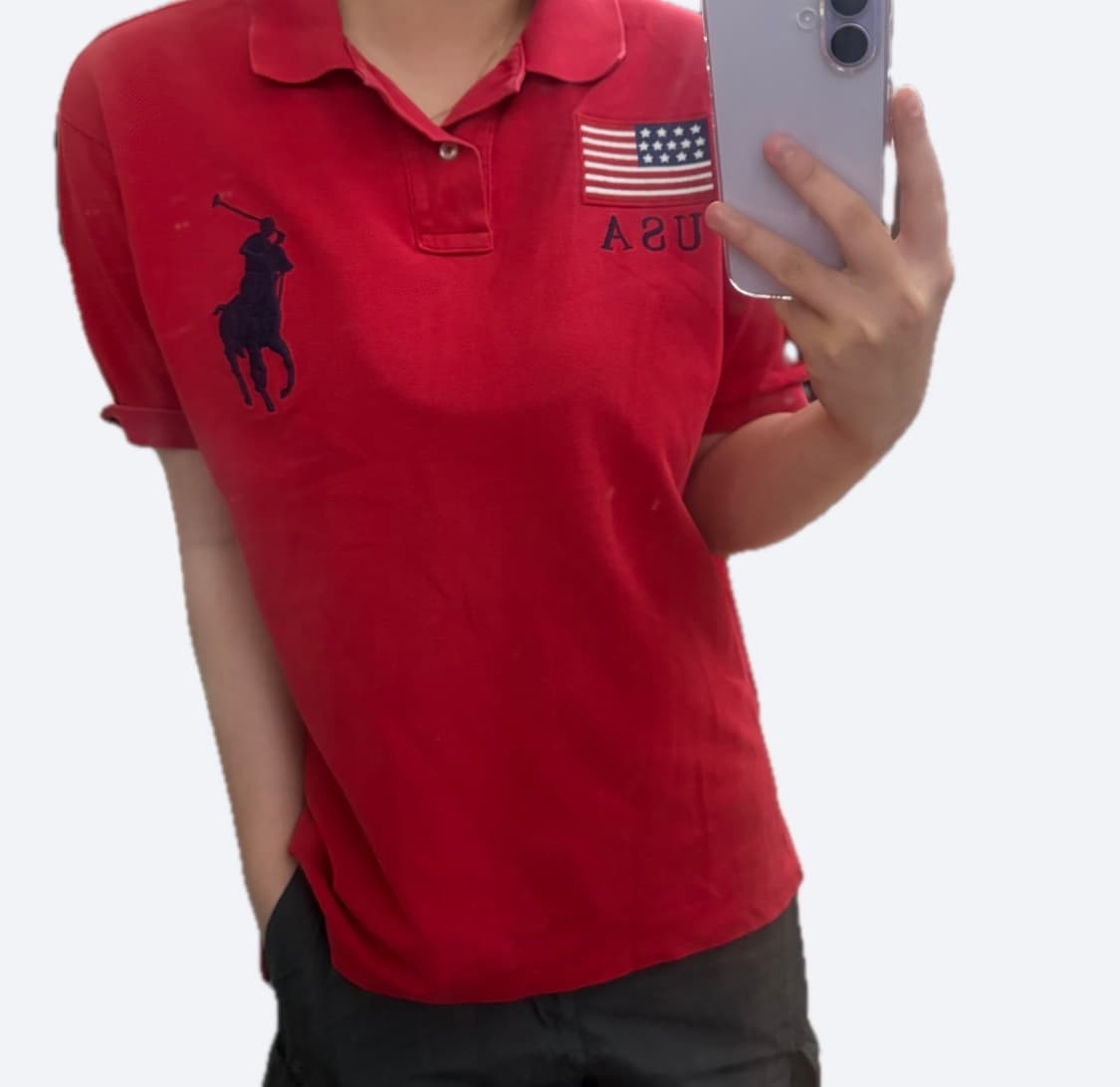 🔥폴로 랄프로렌 빅포니 성조기 커스텀핏 레드 카라티 PK티🔥 상품이미지2
