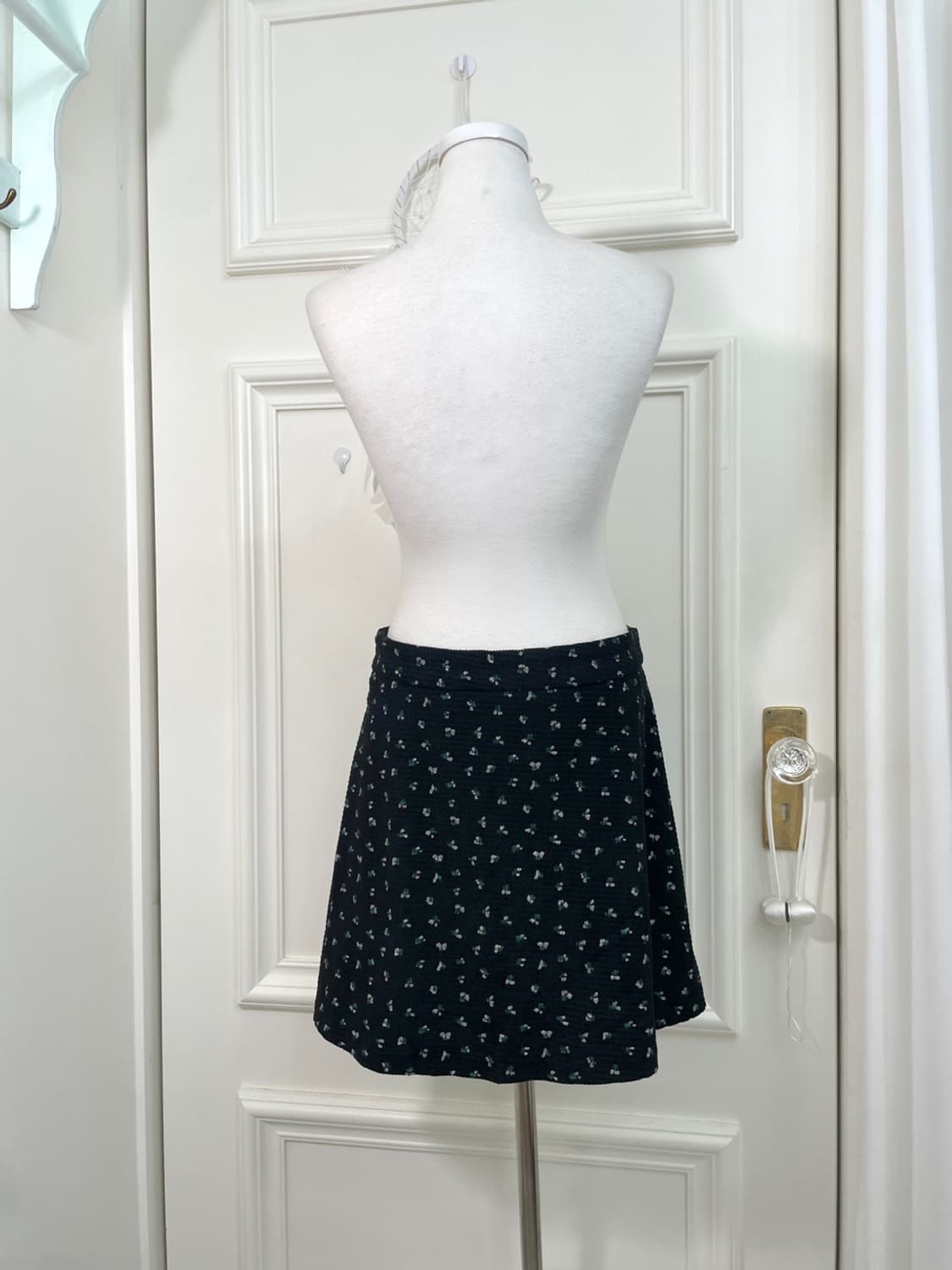 dark navy flower point mini skirt 상품이미지3