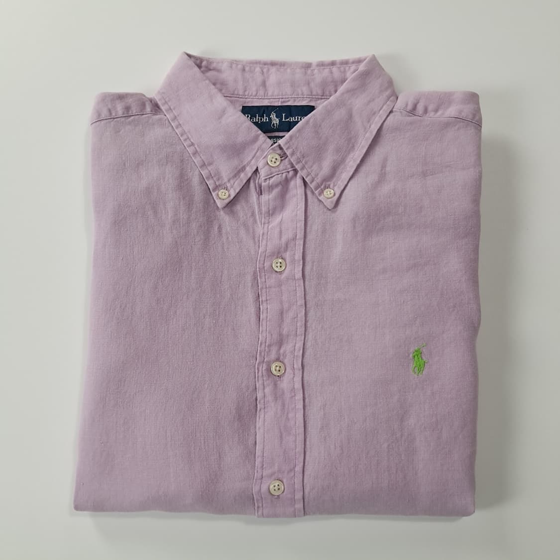 CK704 XL 폴로 90s 린넨 라벤더 반팔 셔츠 남방 상품이미지8