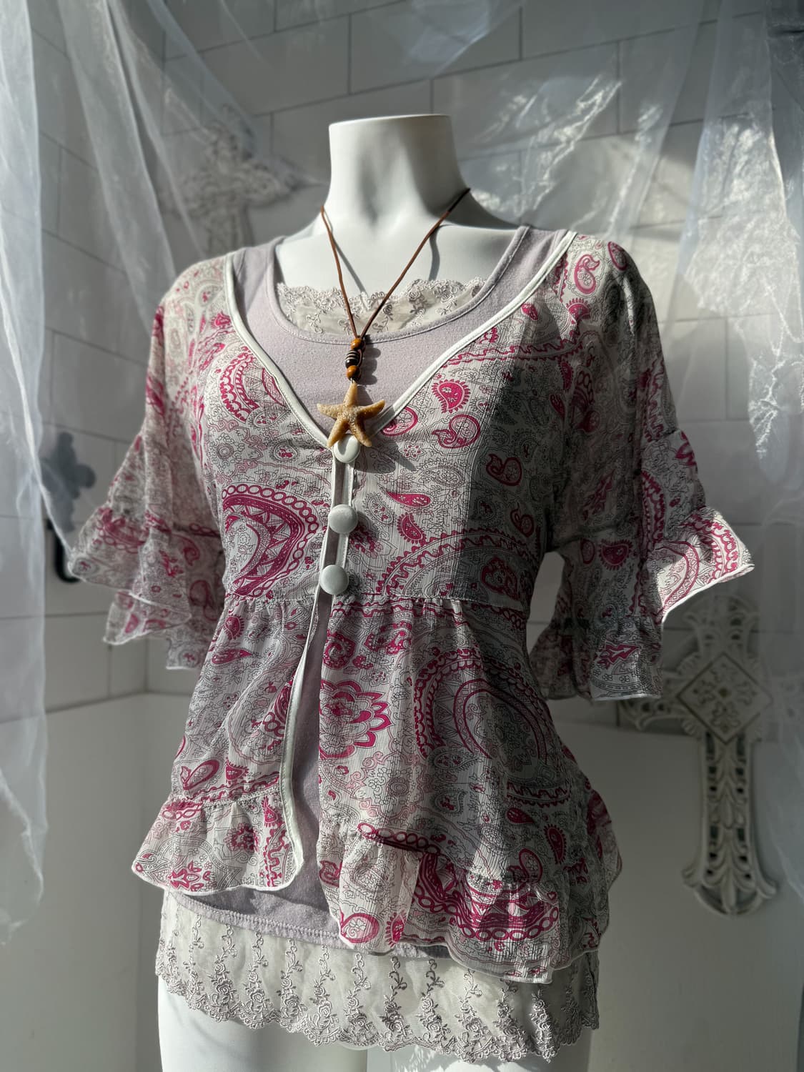 AXES FEMME  Pink Paisley Blouse 0399 상품이미지2