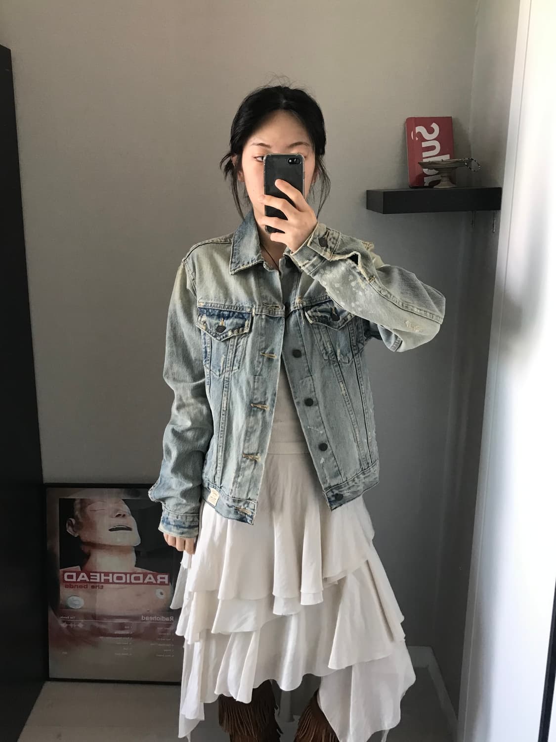 아베크롬비 올드스쿨 데미지 디자인 연청 자켓 상품이미지2