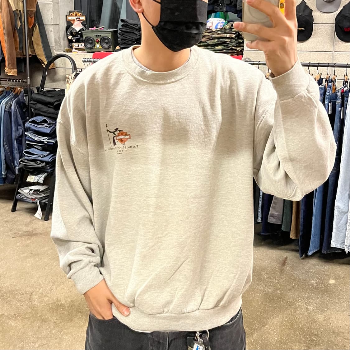 90s 할리데이비슨 하와이 프린팅 스웻셔츠 (110) 상품이미지6