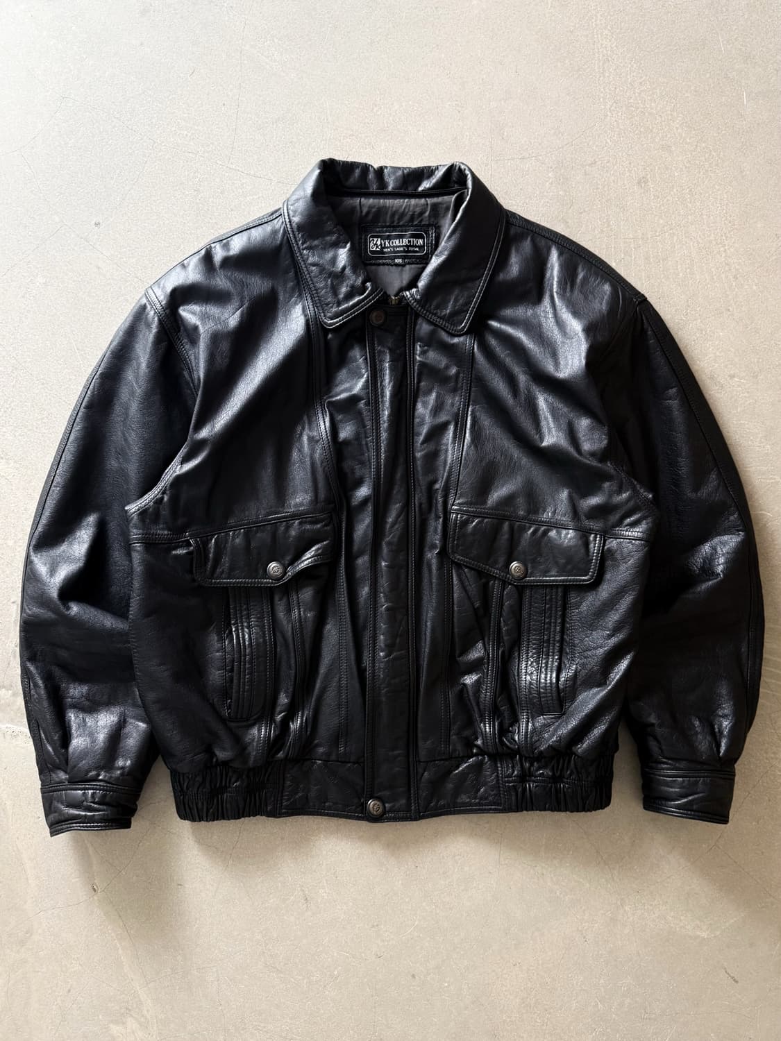 Vintage Sheepskin Leather Bomber Jacket 상품이미지1