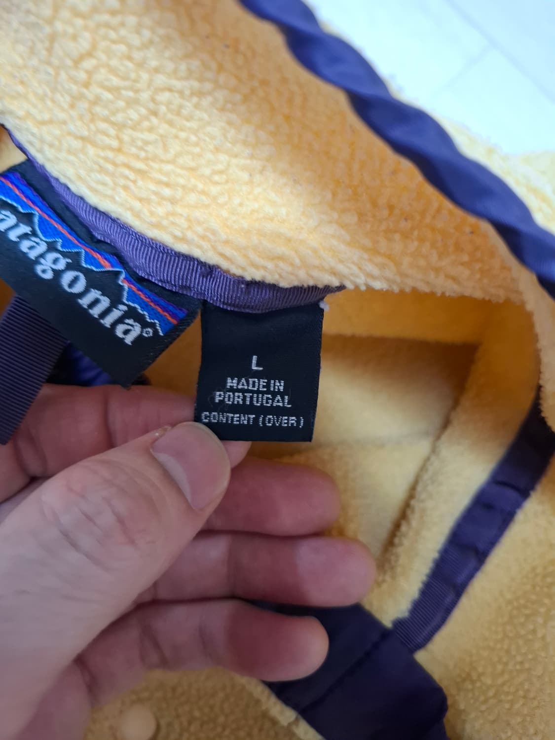 L 파타고니아 90s 포르투칼 빈티지 신칠라 풀오버 플리스 골드 옐로우 상품이미지5