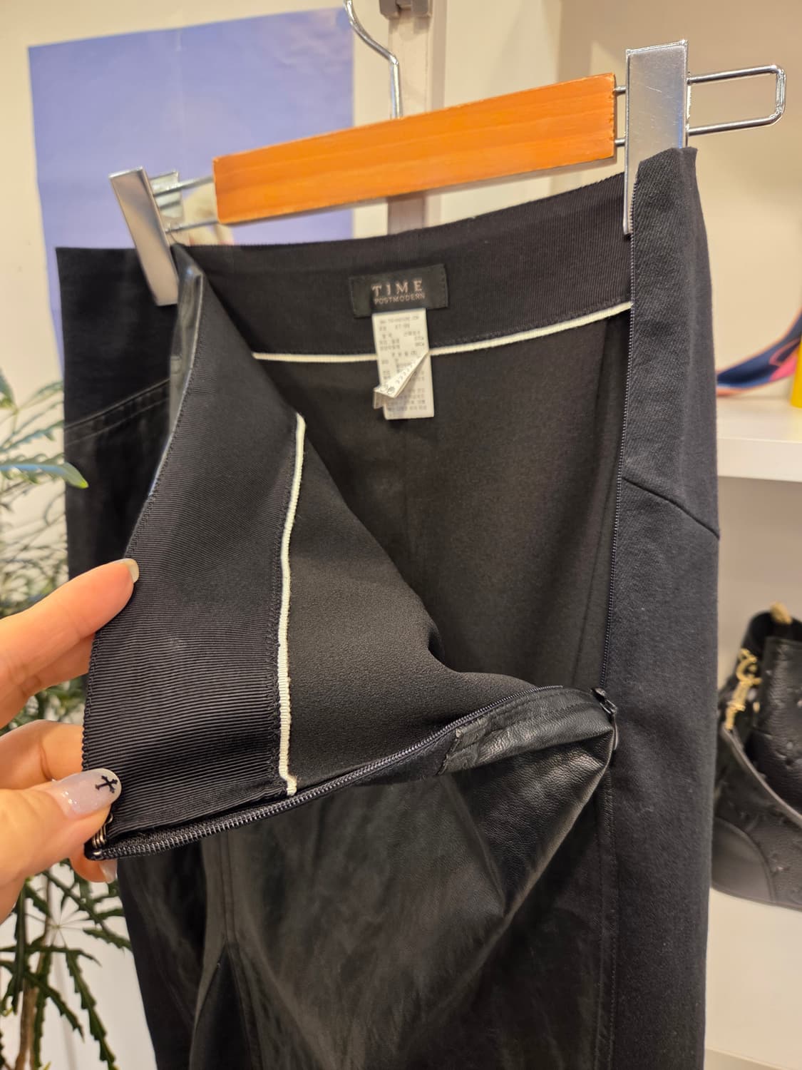 TIME 타임 비대칭 가죽 스커트 상품이미지8