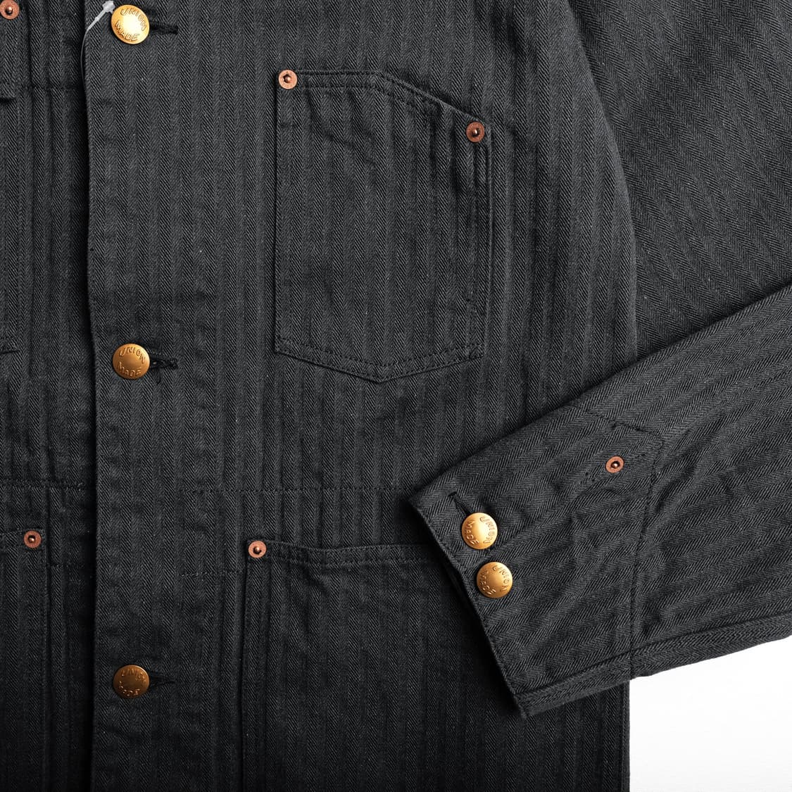 스튜디오다치산 4431 40사이즈 미스터 레일로드 헤링본 데님자켓 상품이미지7