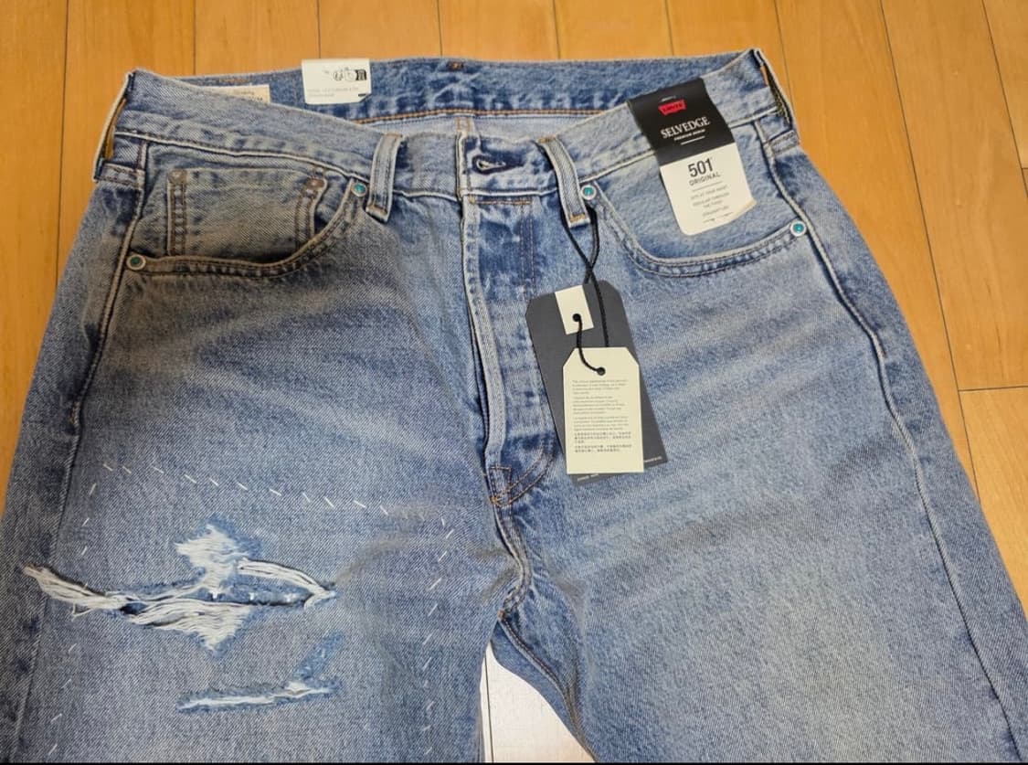 (32 30) 리바이스 501 셀비지 터콰이즈 리벳 상품이미지6