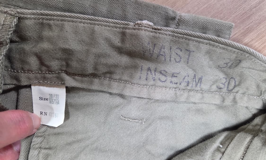 더블알엘 RRL 헤링본 가먼트 다이 올리브 팬츠 30 상품이미지5