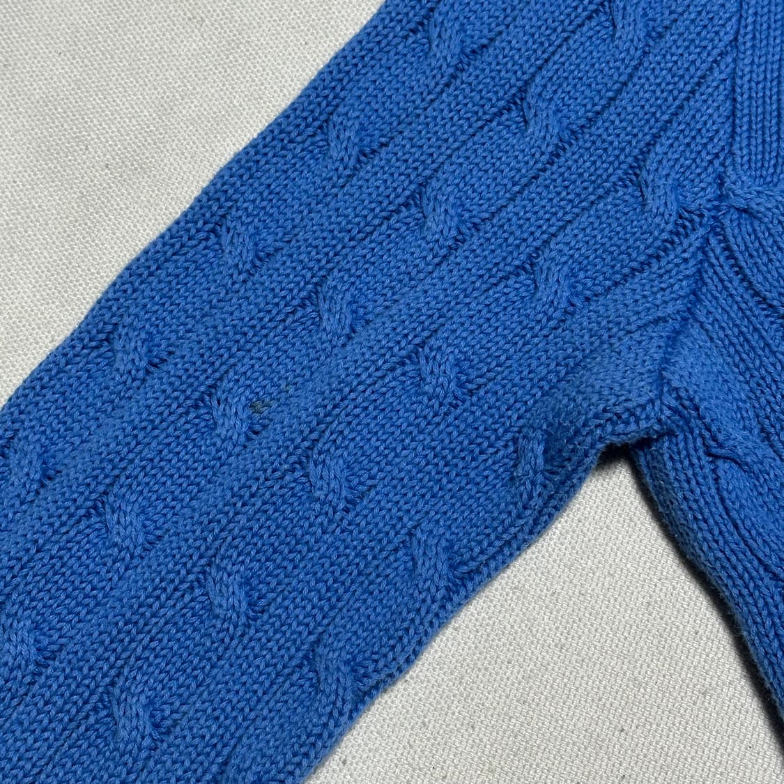 L 폴로랄프로렌 여성용 블루 브이넥 케이블 니트  상품이미지6