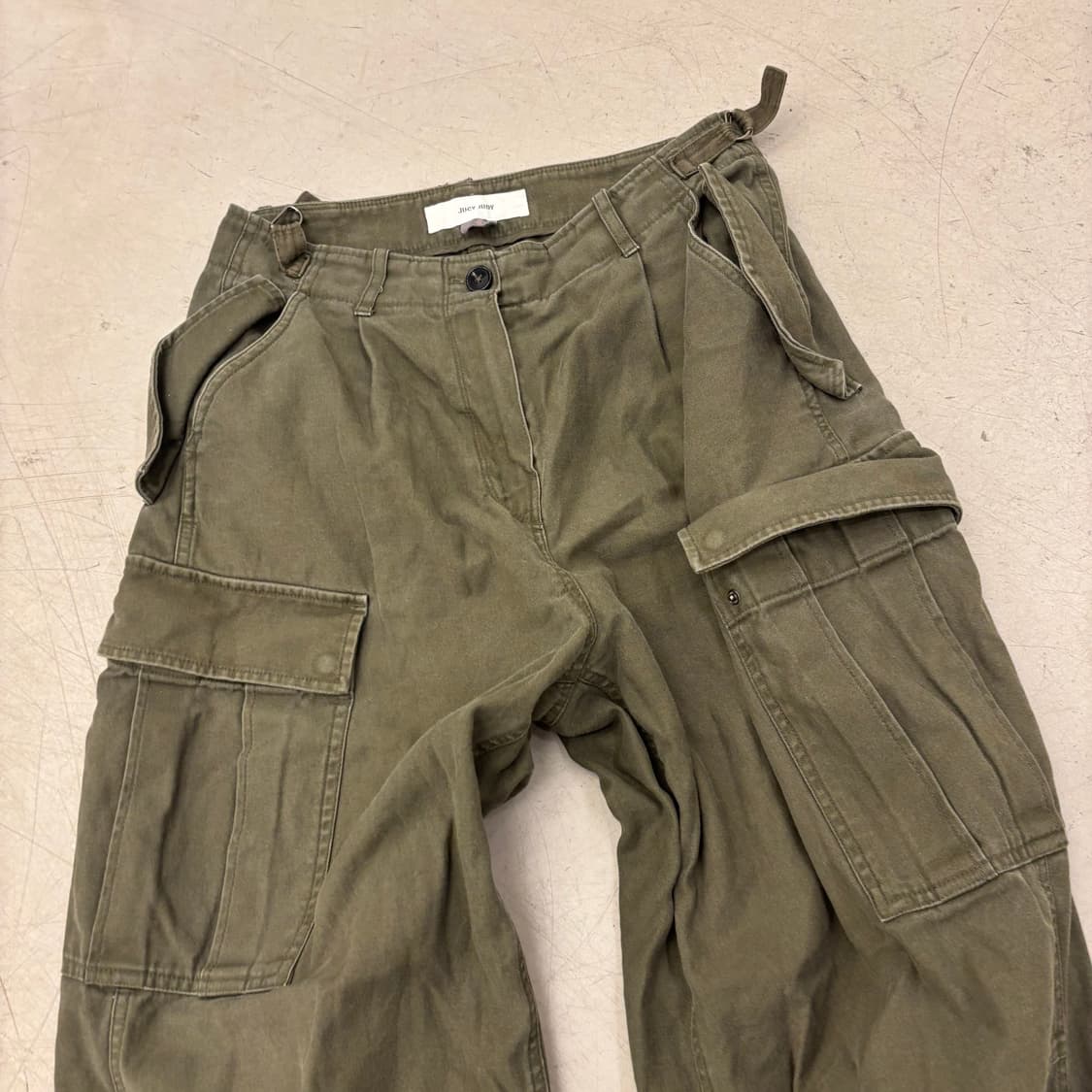 빈티지 카고 카키 퍼티그 팬츠 상품이미지2