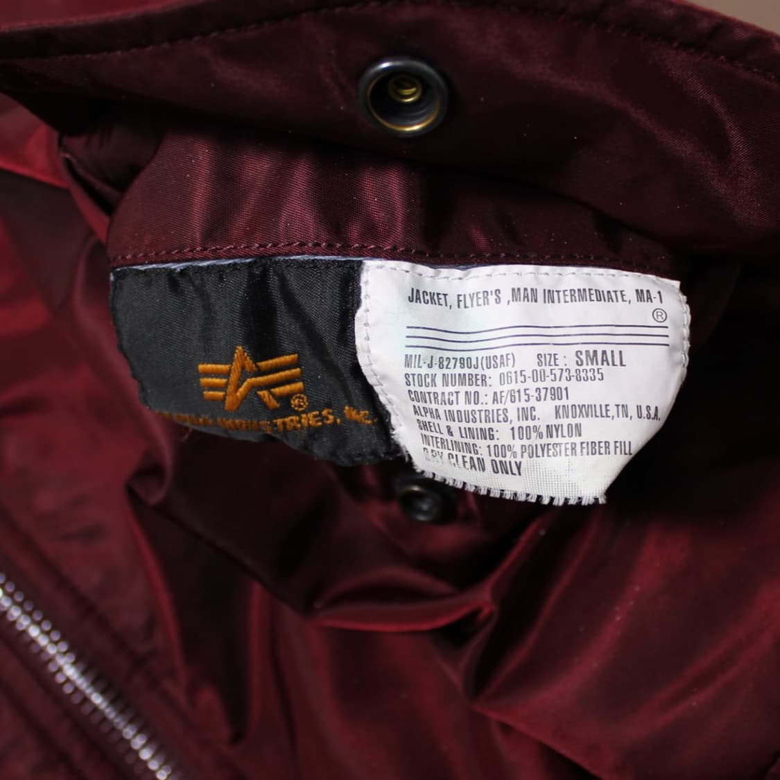 알파인더스트리 MA-1 플라이트 자켓 버건디 리버시블 상품이미지4