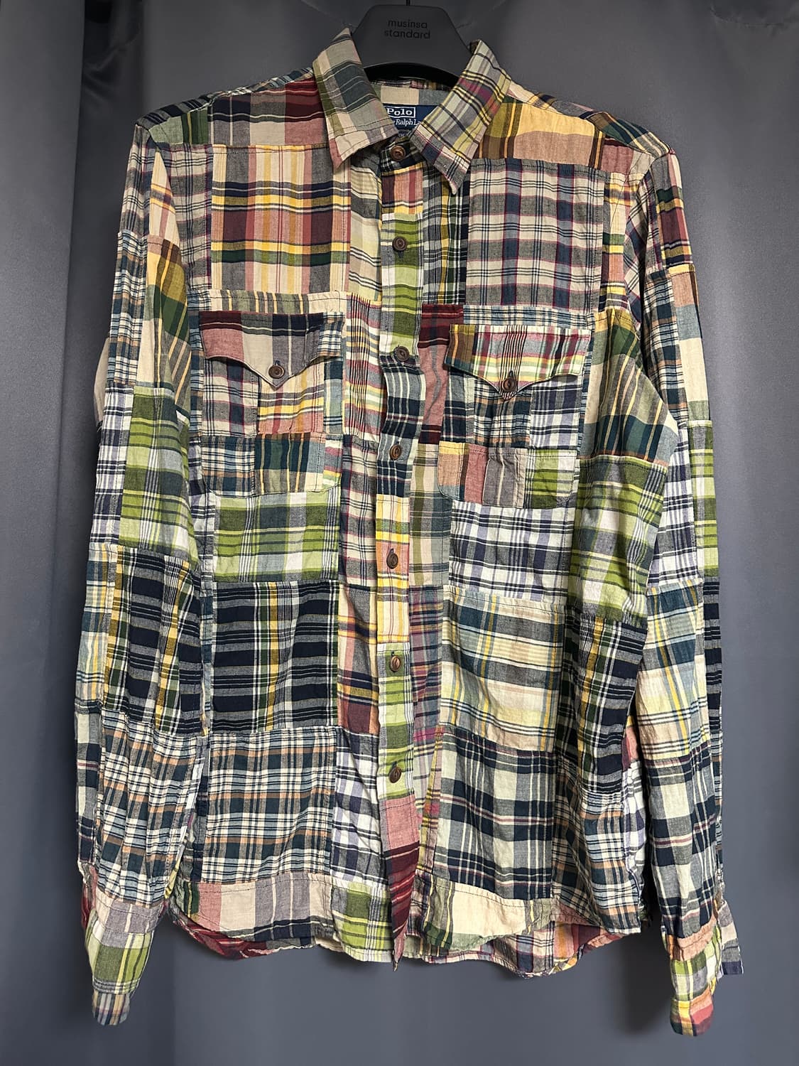 폴로랄프로렌 마드라스 패치워크 2포켓 셔츠 / L size 상품이미지1