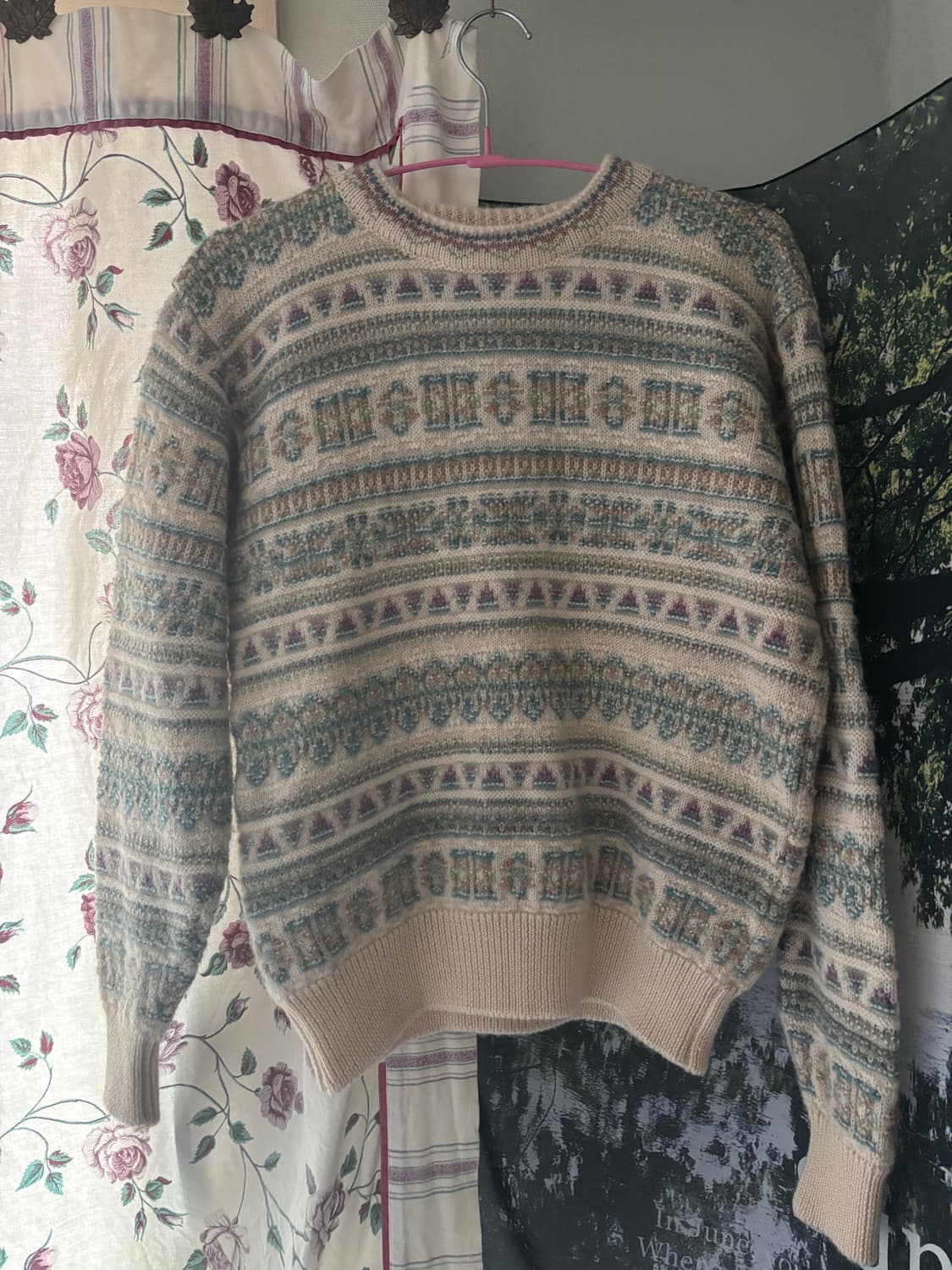 내추럴 패턴 니트 여리핏 루즈핏 포근한 무드 상품이미지1