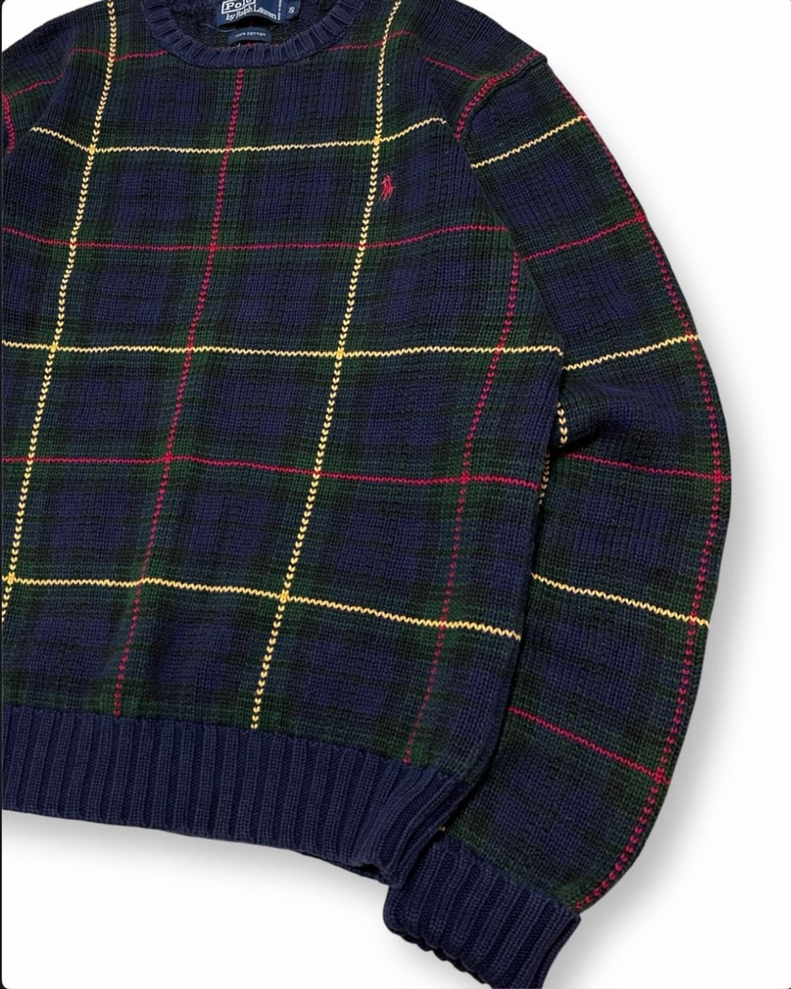 폴로 랄프로렌 네이비 체크 니트 상품이미지4