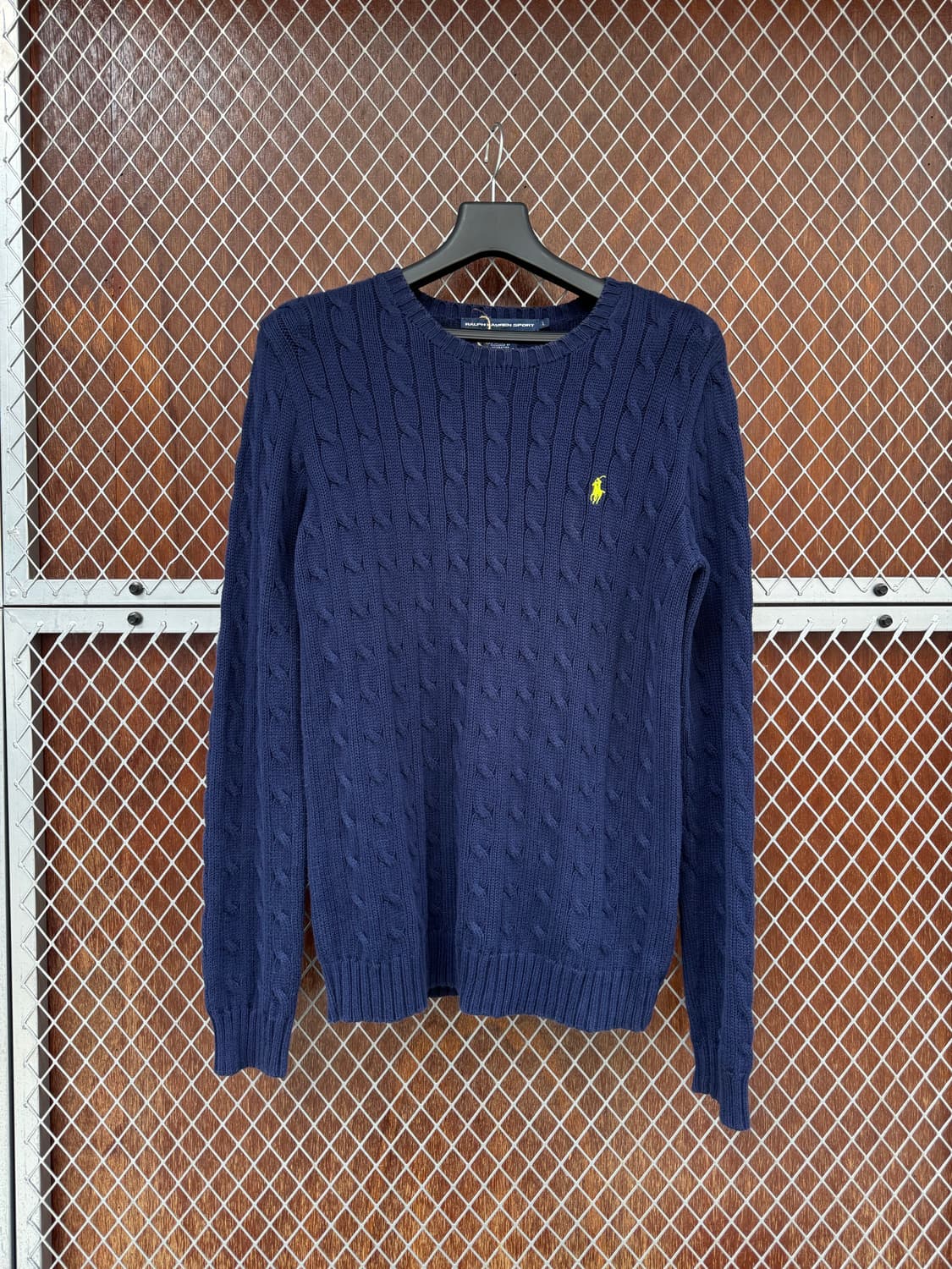 폴로 랄프로렌 포니 네이비 코튼 꽈배기 케이블 클래식 니트 L 상품이미지1