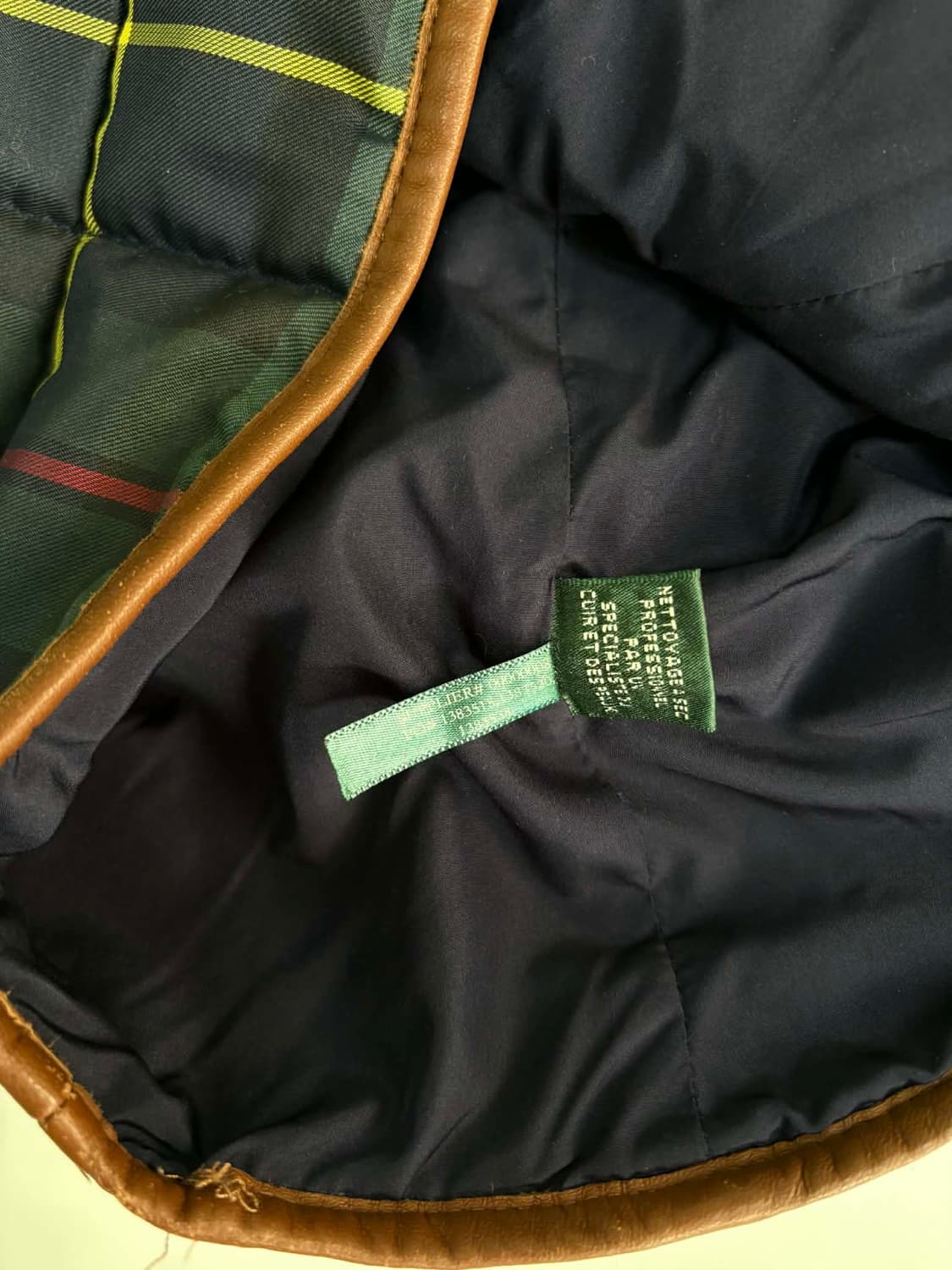 [XL] 랄프로렌 양가죽 타탄체크 퀄팅 베스트 상품이미지5