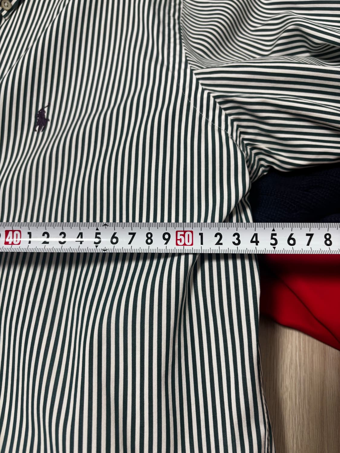 폴로랄프롤렌 클래식 핏 스트라이프 그린 셔츠 L 상품이미지3