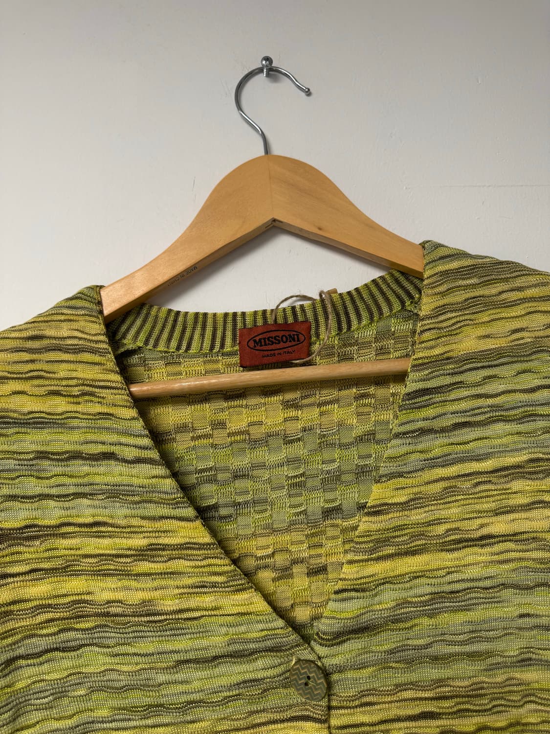 미쏘니 빈티지 패턴 스트라이프 비스코스 니트 가디건 48 상품이미지4