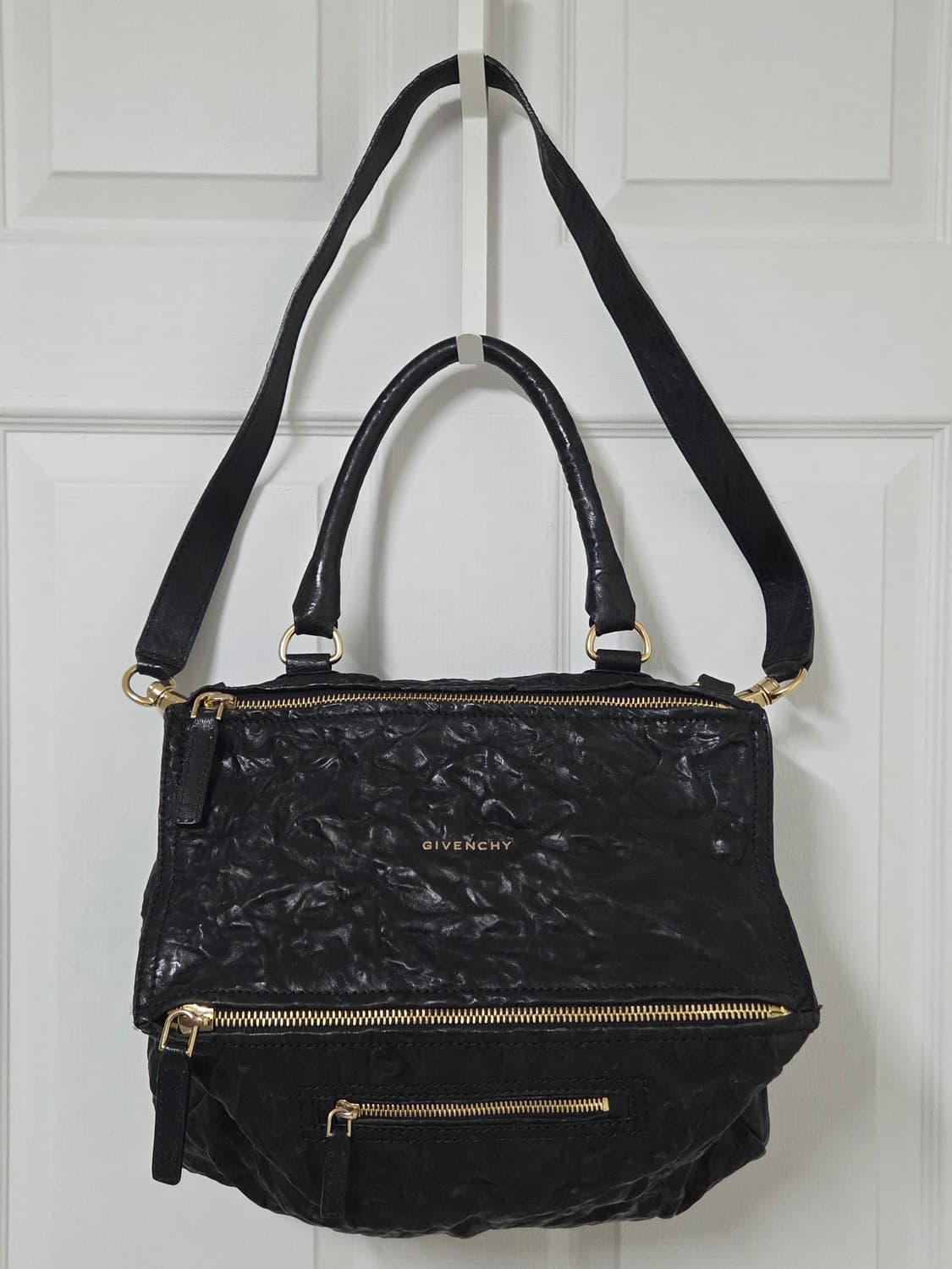 지방시 블랙 램스킨 금장 판도라 링클 미듐 2WAY 상품이미지1