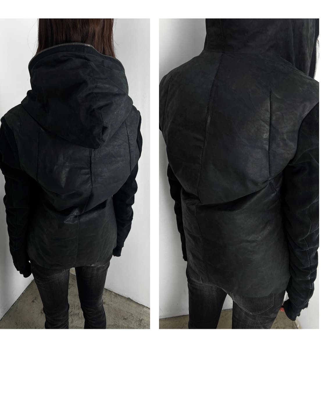 아이작 세럼 (Isaac Sellam) 풀 집업 레더 다운 자켓 상품이미지3