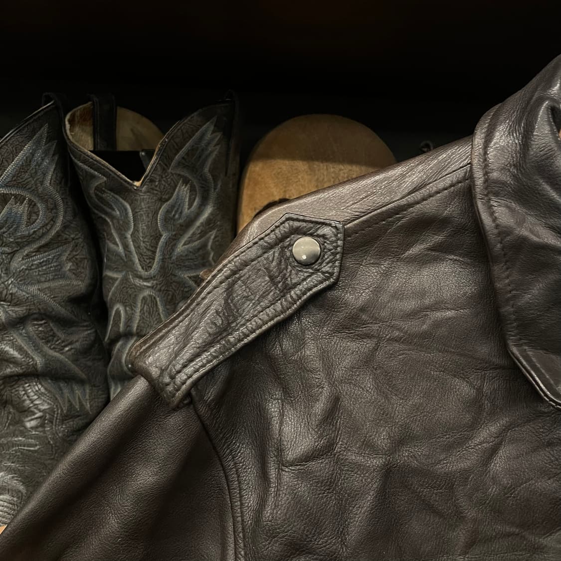 90s Harry Layne 레더 클로스 A2 리얼 레더 가죽 자켓 상품이미지3
