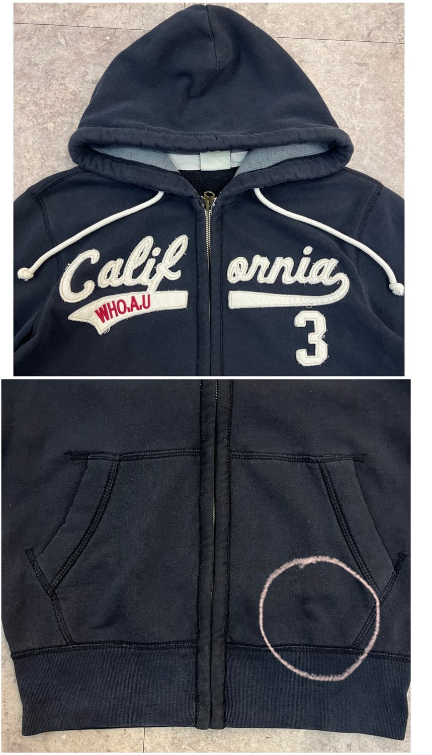 후아유 기모 후드집업 블랙 S #csz4038 상품이미지6