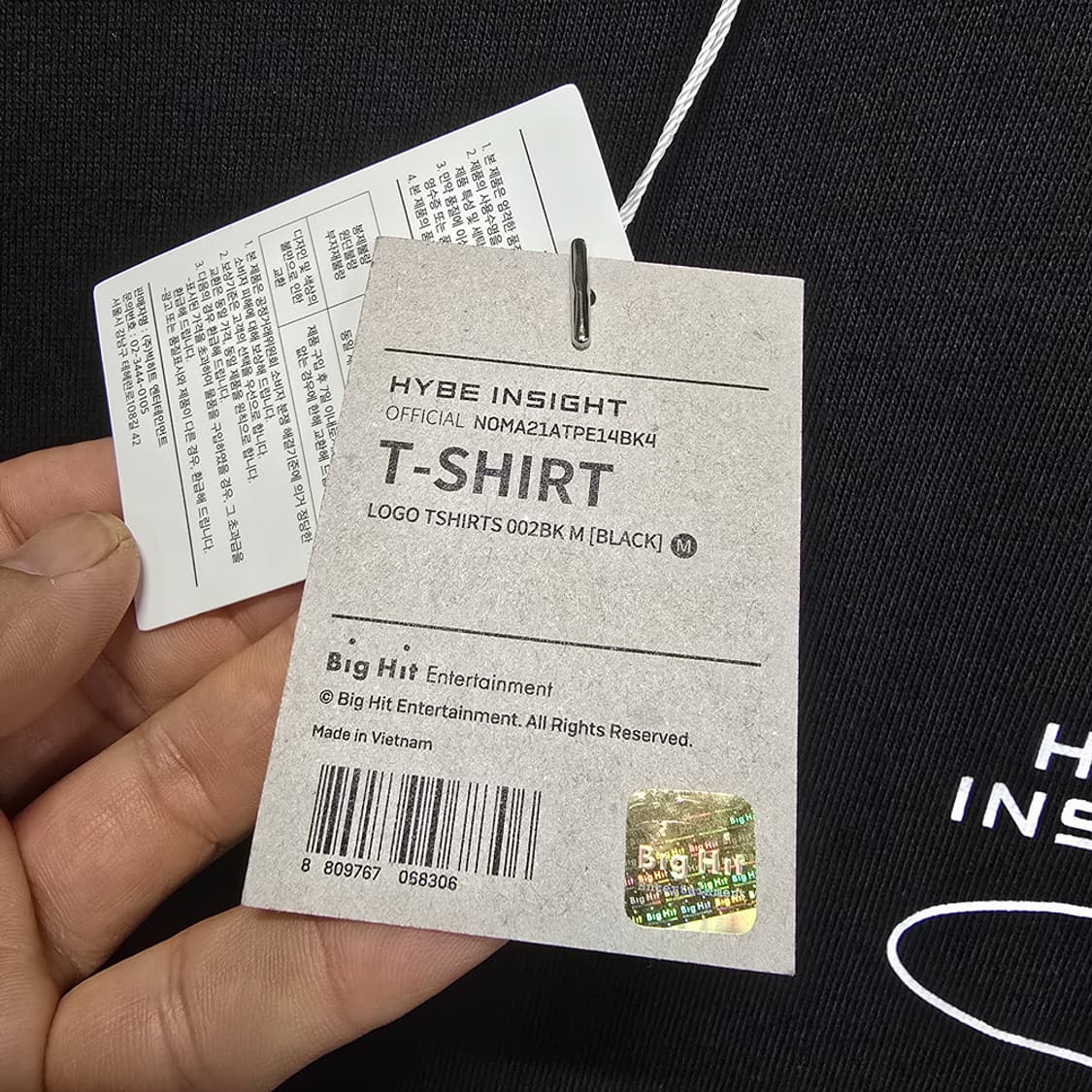새제품) 하이브 엔터테인먼트 hive insight 반팔티셔츠 M 상품이미지3