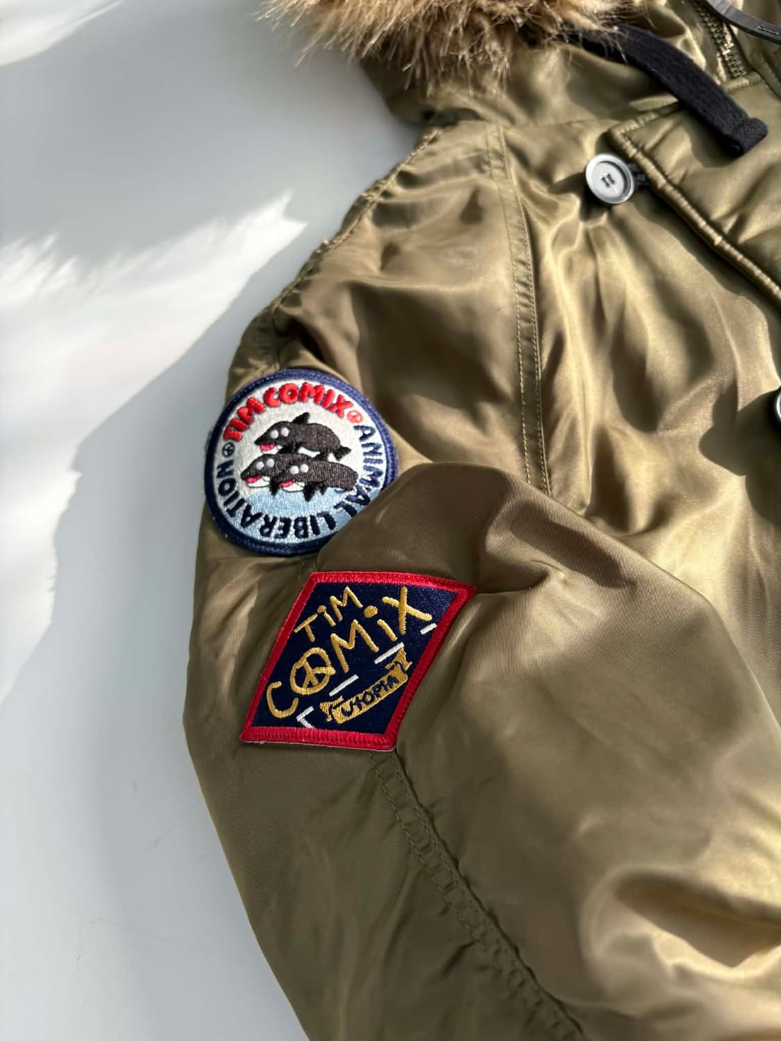 [L] 팀코믹스 패치드 ma-1 퍼 자켓 푸퍼 패딩 상품이미지8