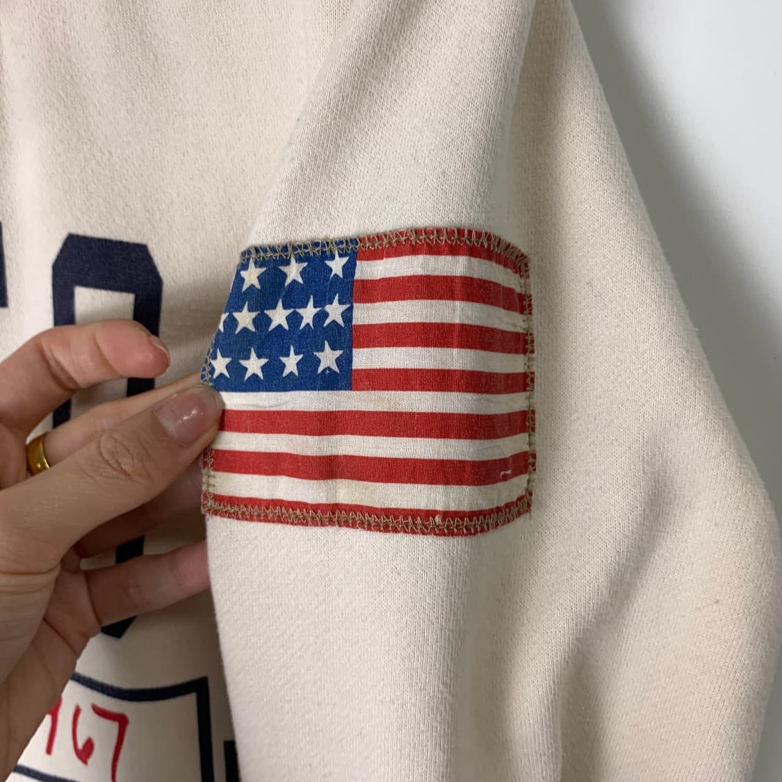 폴로 랄프로렌 성조기 아이보리 후드집업 상품이미지5