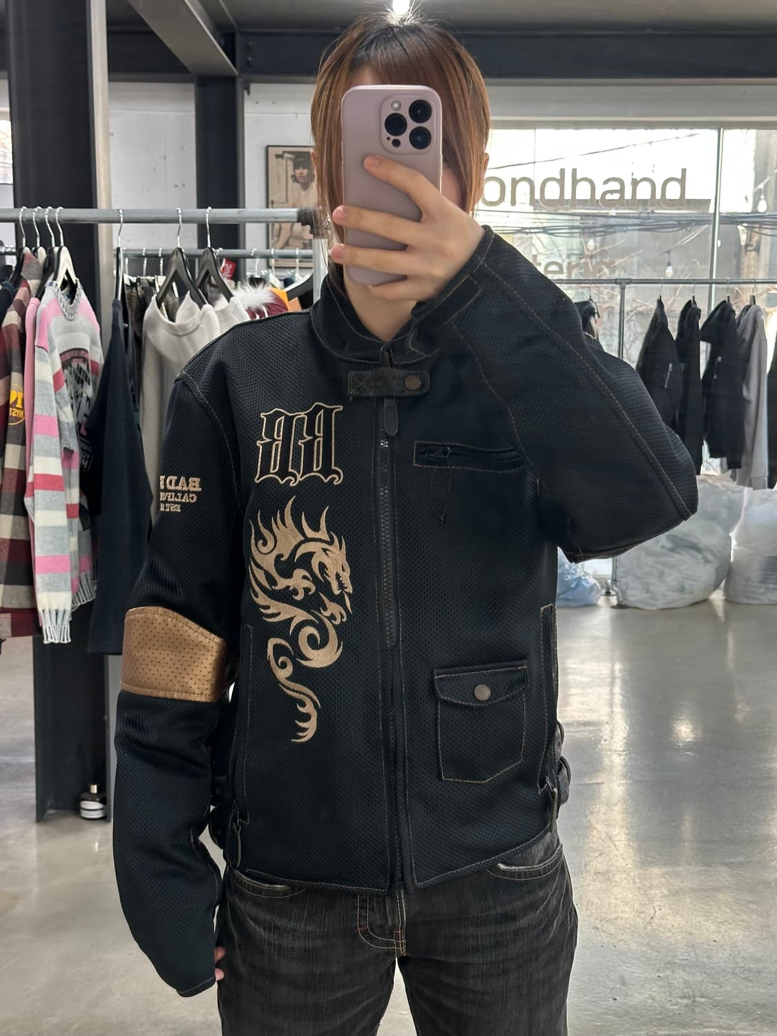 배드보이 오리엔탈 풀자수 드래곤 버클 레이싱자켓 상품이미지3