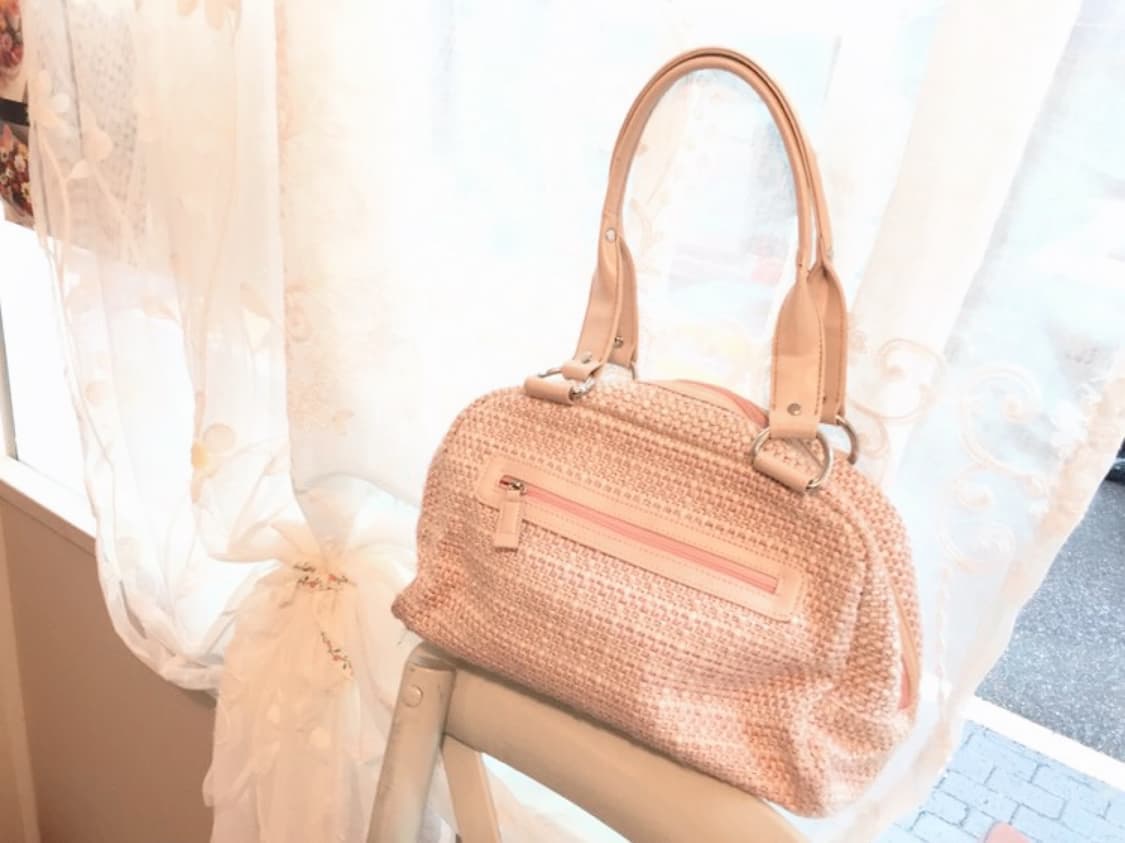 𝄞 음표키링 갸루 베이비핑크 트위드 토트백 상품이미지7