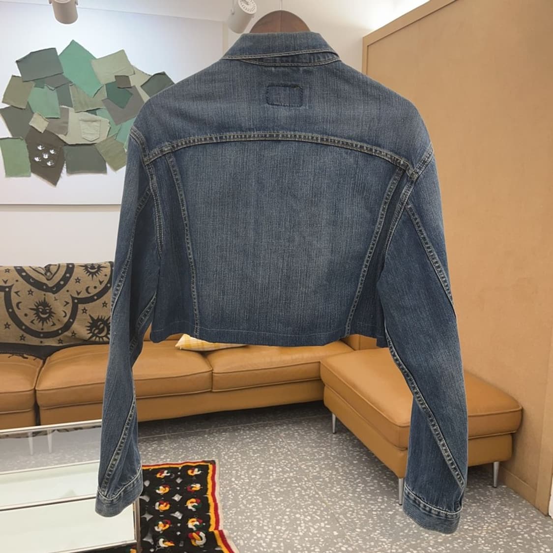 리바이스 70550 커스텀 유니크 크롭 데님 청자켓 M C08057 상품이미지4