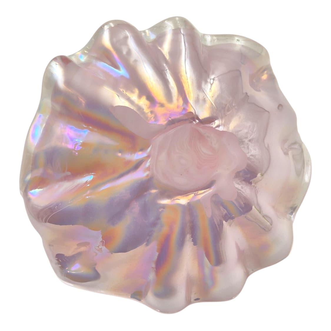 80s 쿠라타 핸드블로운 핑크 셸 리본 바구니 상품이미지5