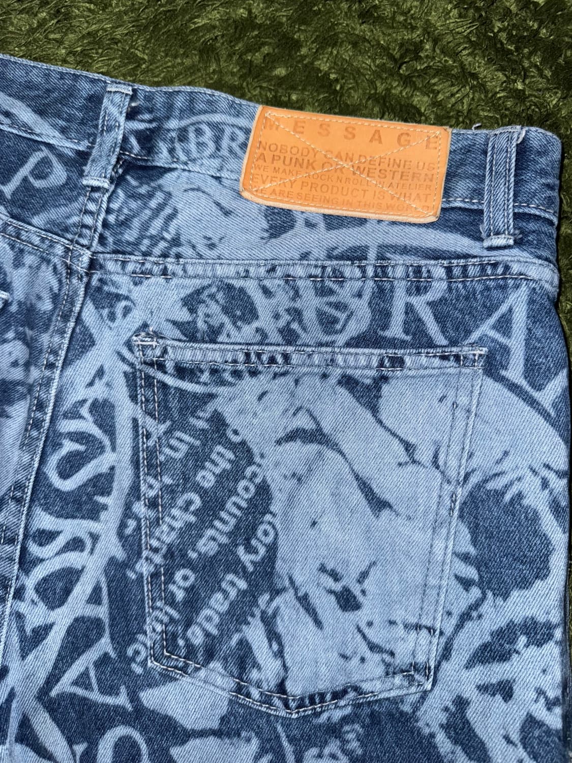 [XL] JOEGUSH 조거쉬 레이저 프린팅 데님 팬츠 인디고 상품이미지8