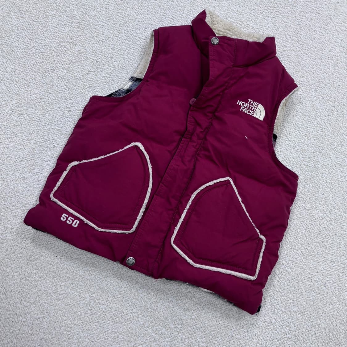 110 노스페이스 키즈 리버시블 조끼 0410E 상품이미지1